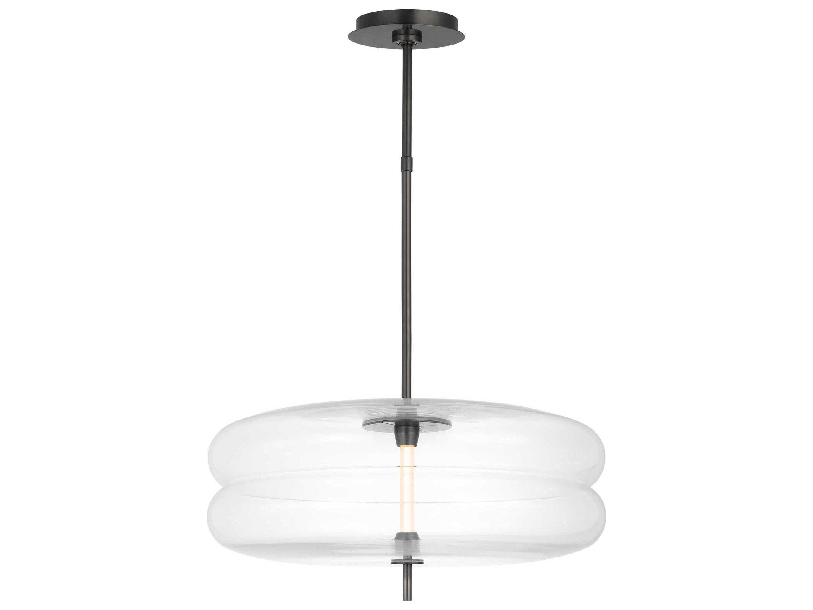 Visual Comfort Modern Shakkei 1-Light Bronze Drum Pendant