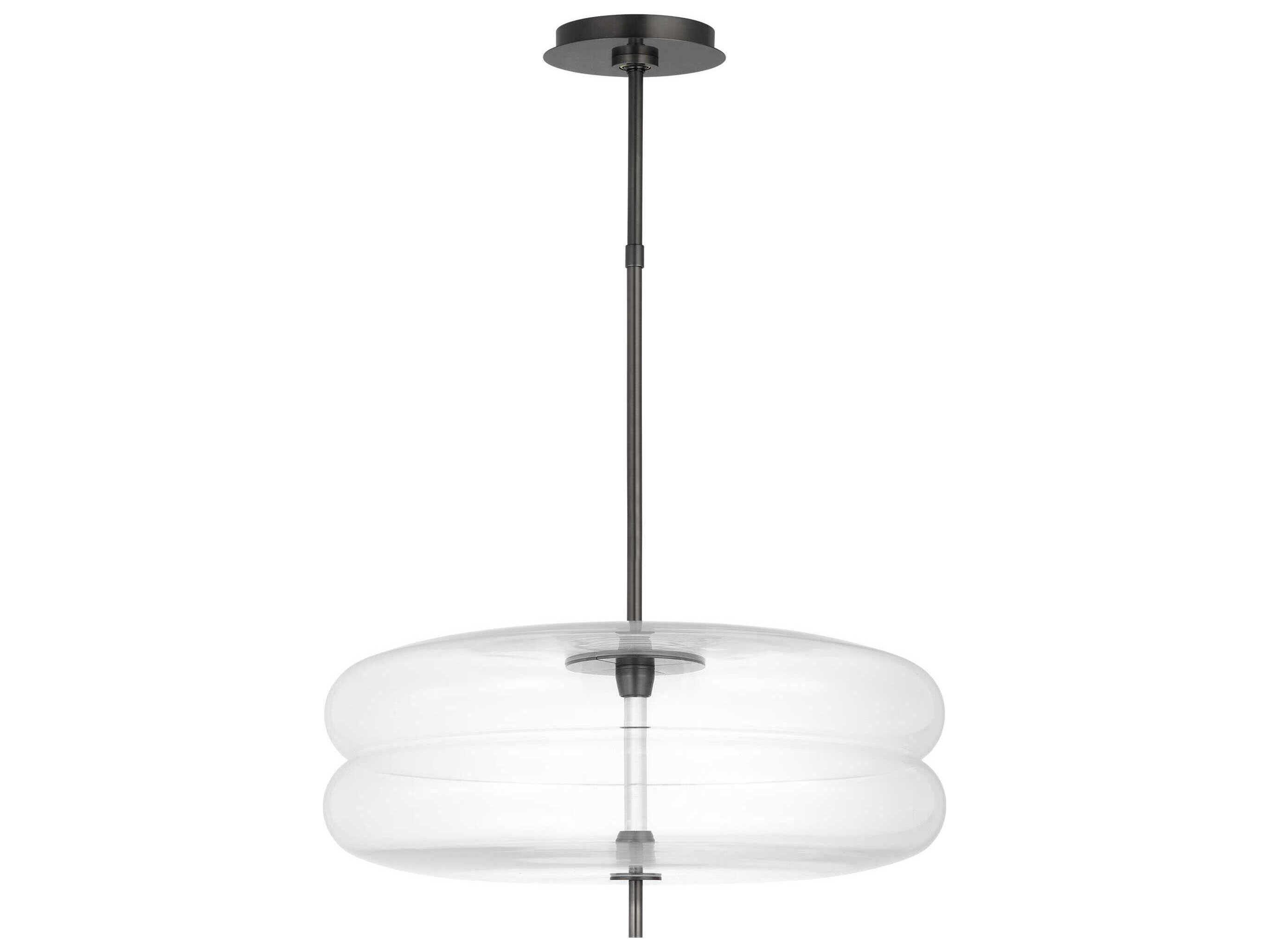 Visual Comfort Modern Shakkei 1-Light Bronze Drum Pendant