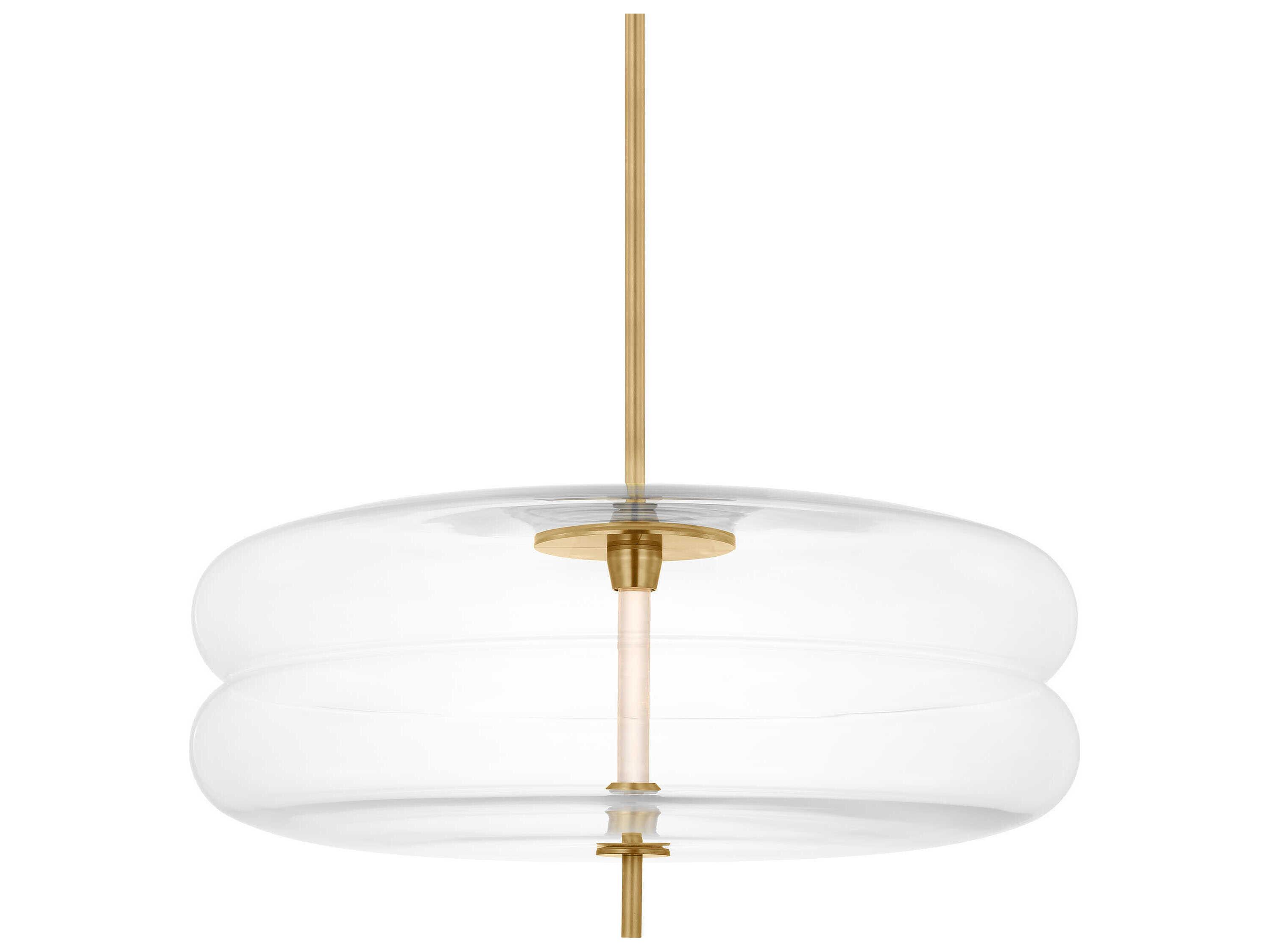 Visual Comfort Modern Shakkei 1-Light Natural Brass Pendant
