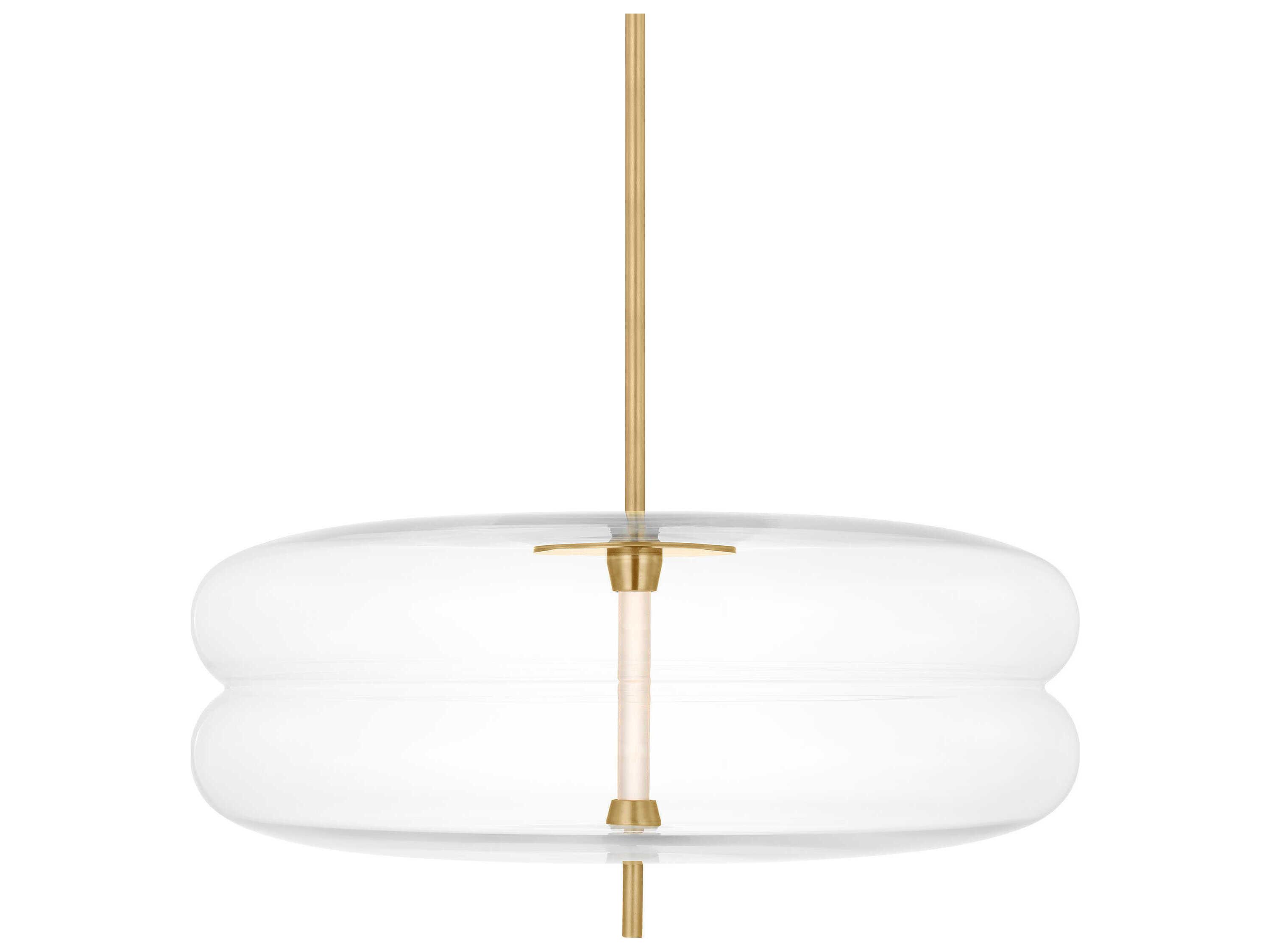 Visual Comfort Modern Shakkei 1-Light Natural Brass Pendant