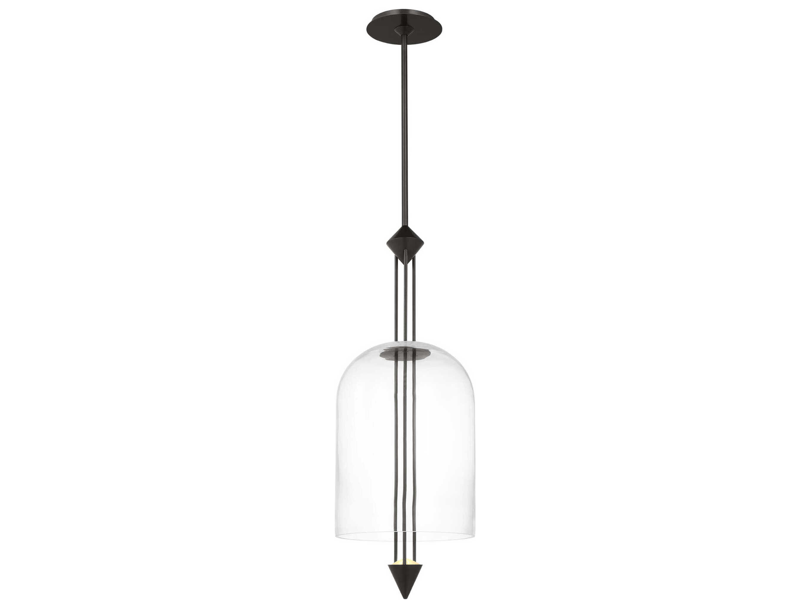 Visual Comfort Modern Cathedral 1-Light Dark Bronze Mini Pendant