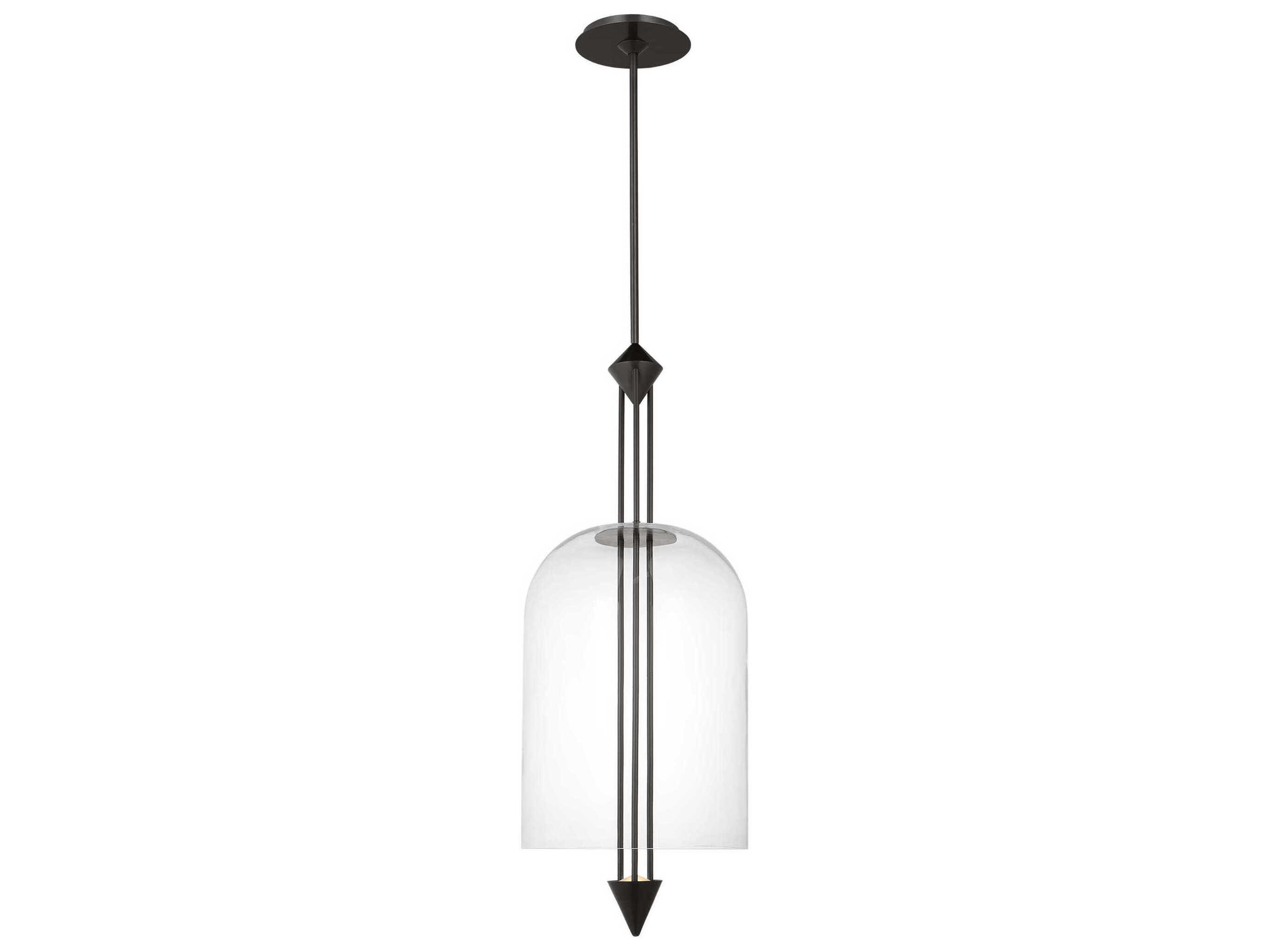 Visual Comfort Modern Cathedral 1-Light Dark Bronze Pendant