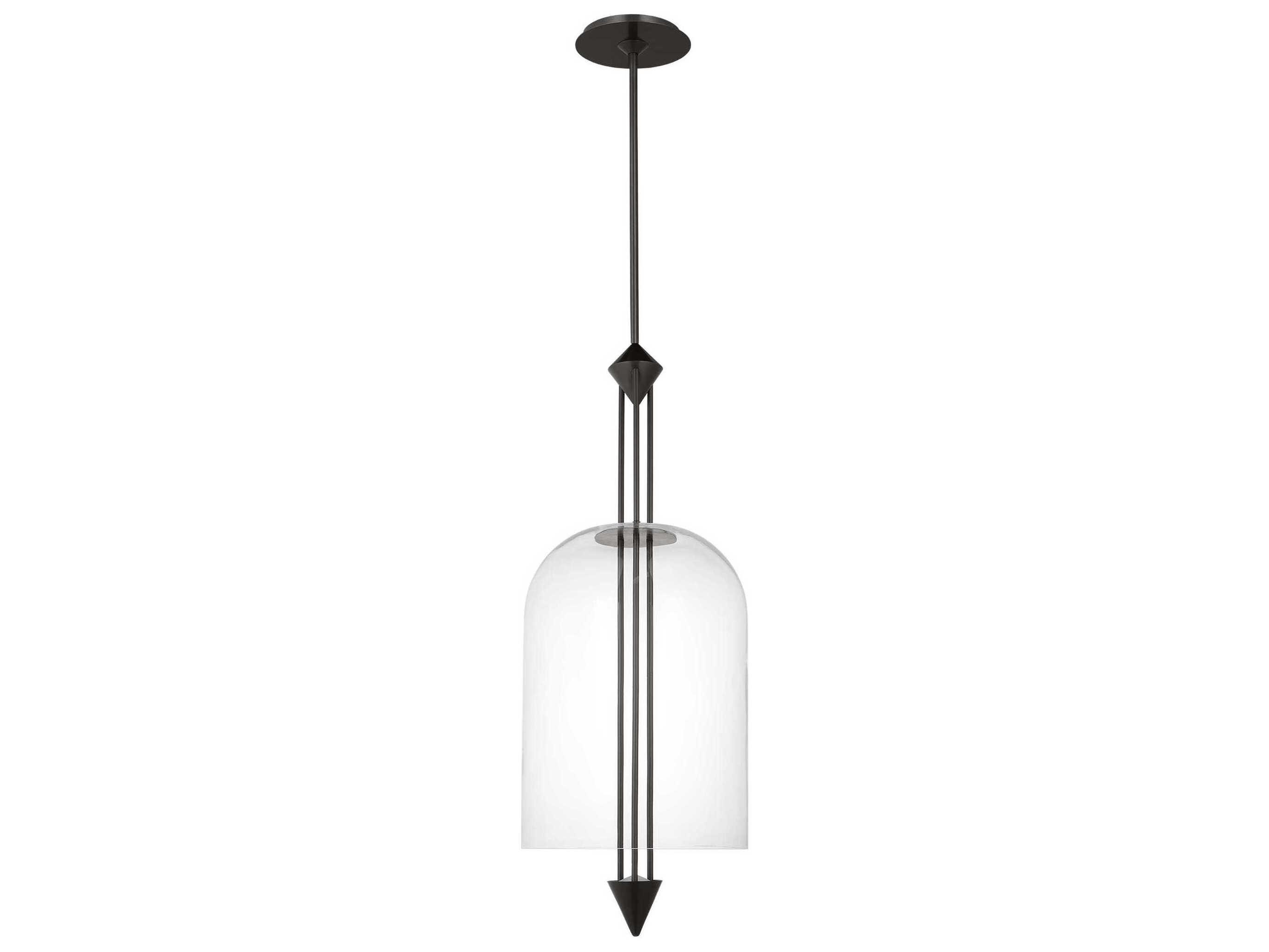 Visual Comfort Modern Cathedral 1-Light Dark Bronze Pendant