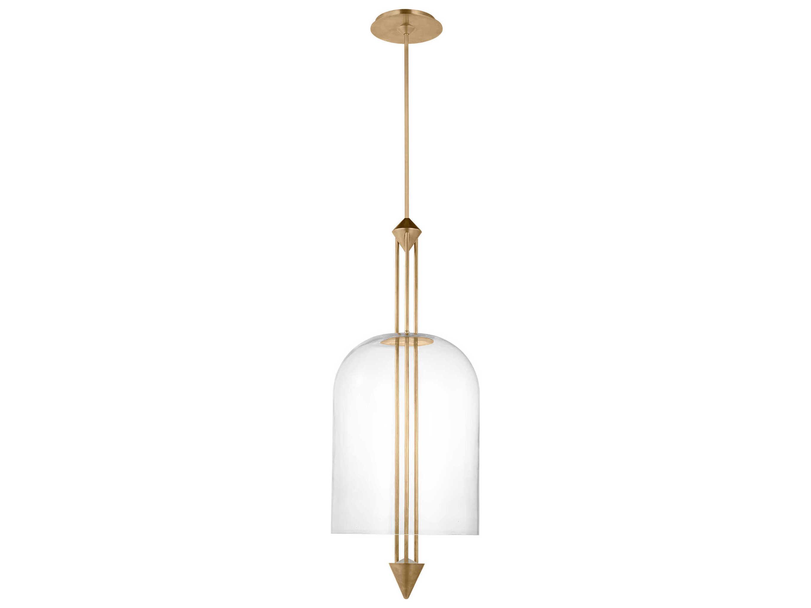 Visual Comfort Modern Cathedral 1-Light Natural Brass Pendant