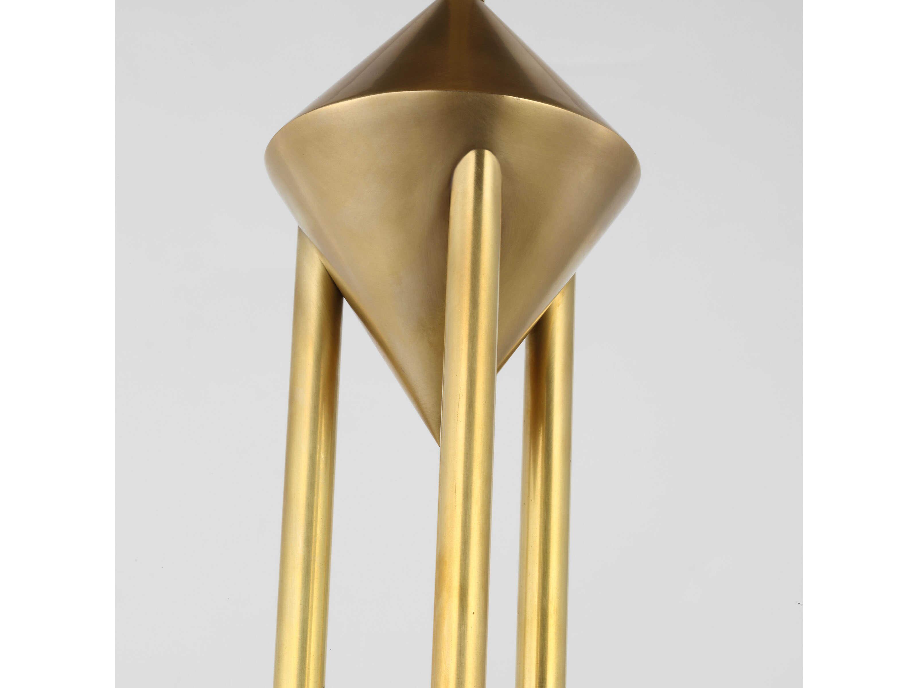 Visual Comfort Modern Cathedral 1-Light Natural Brass Pendant