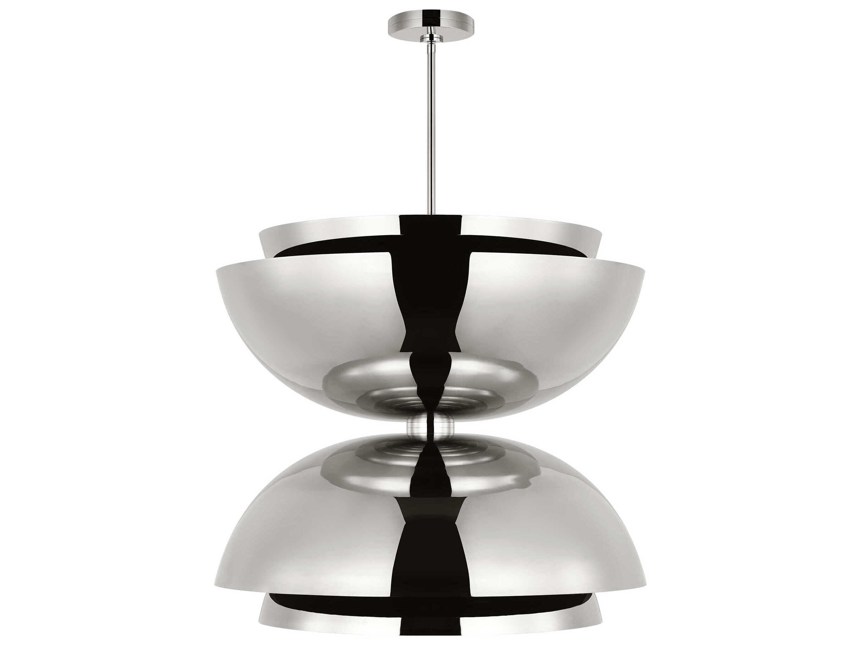 Visual Comfort Modern Shanti 2-Light Polished Nickel Dome Pendant