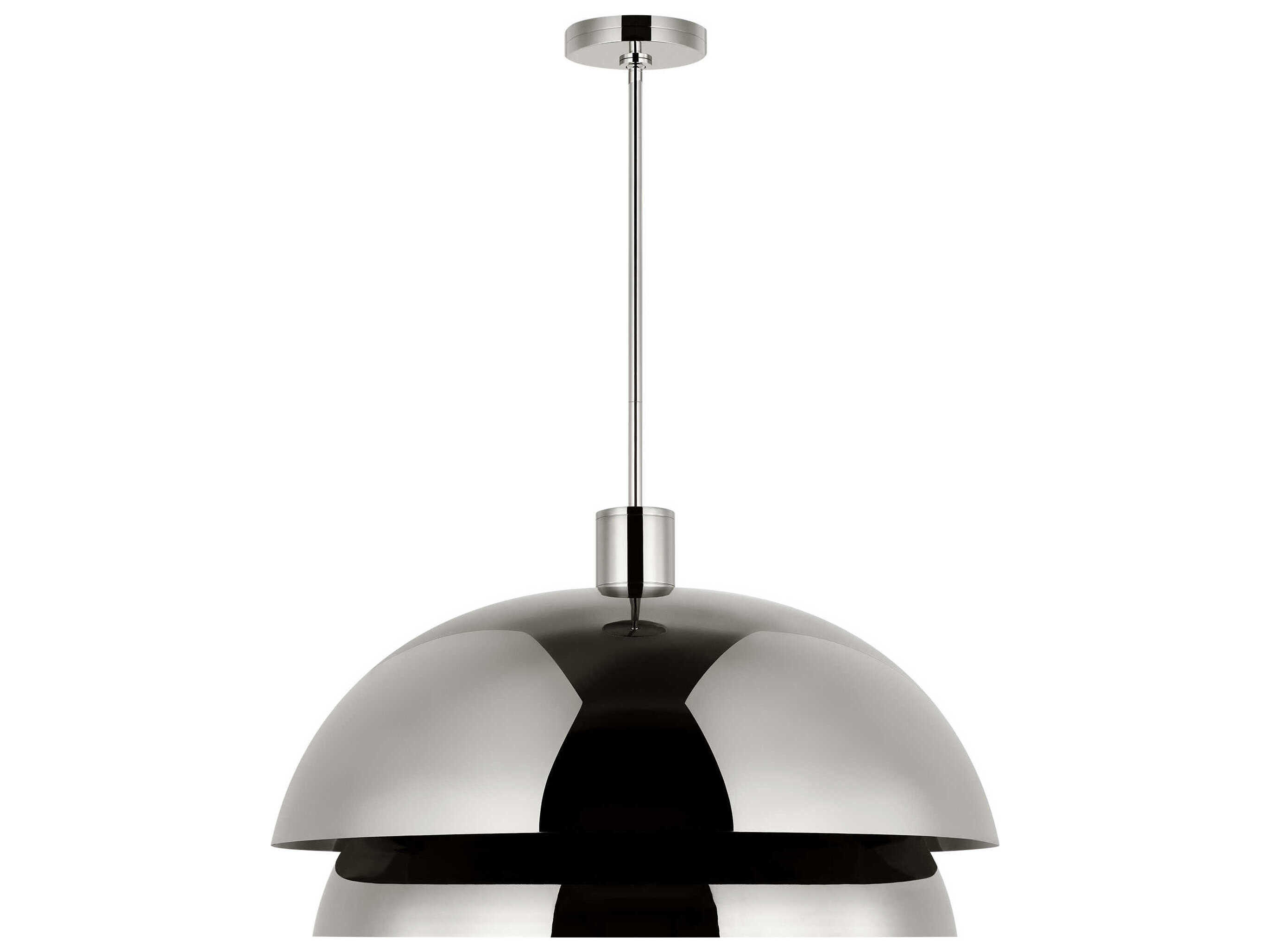 Visual Comfort Modern Shanti 2-Light Polished Nickel Dome Pendant