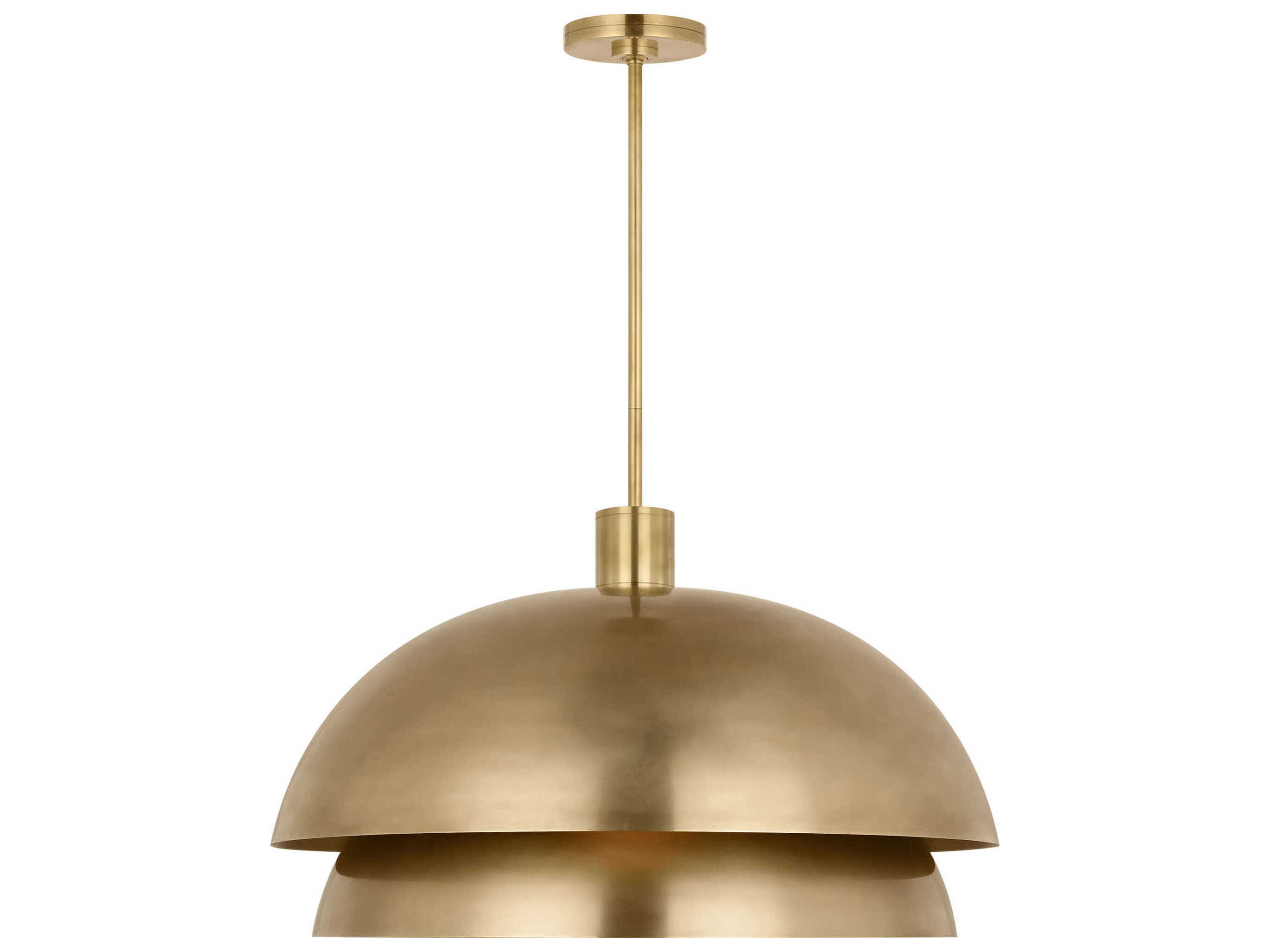 Visual Comfort Modern Shanti 2-Light Natural Brass Dome Pendant