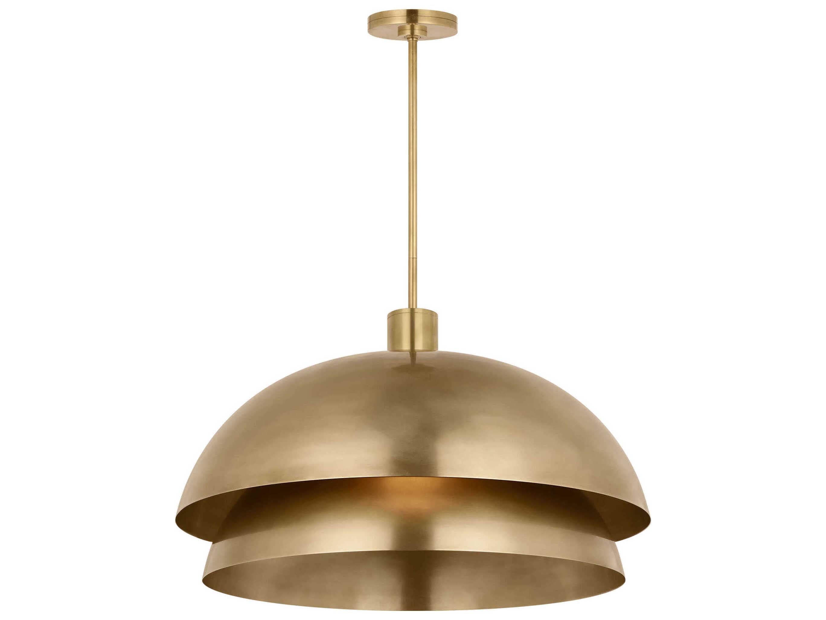 Visual Comfort Modern Shanti 2-Light Natural Brass Dome Pendant