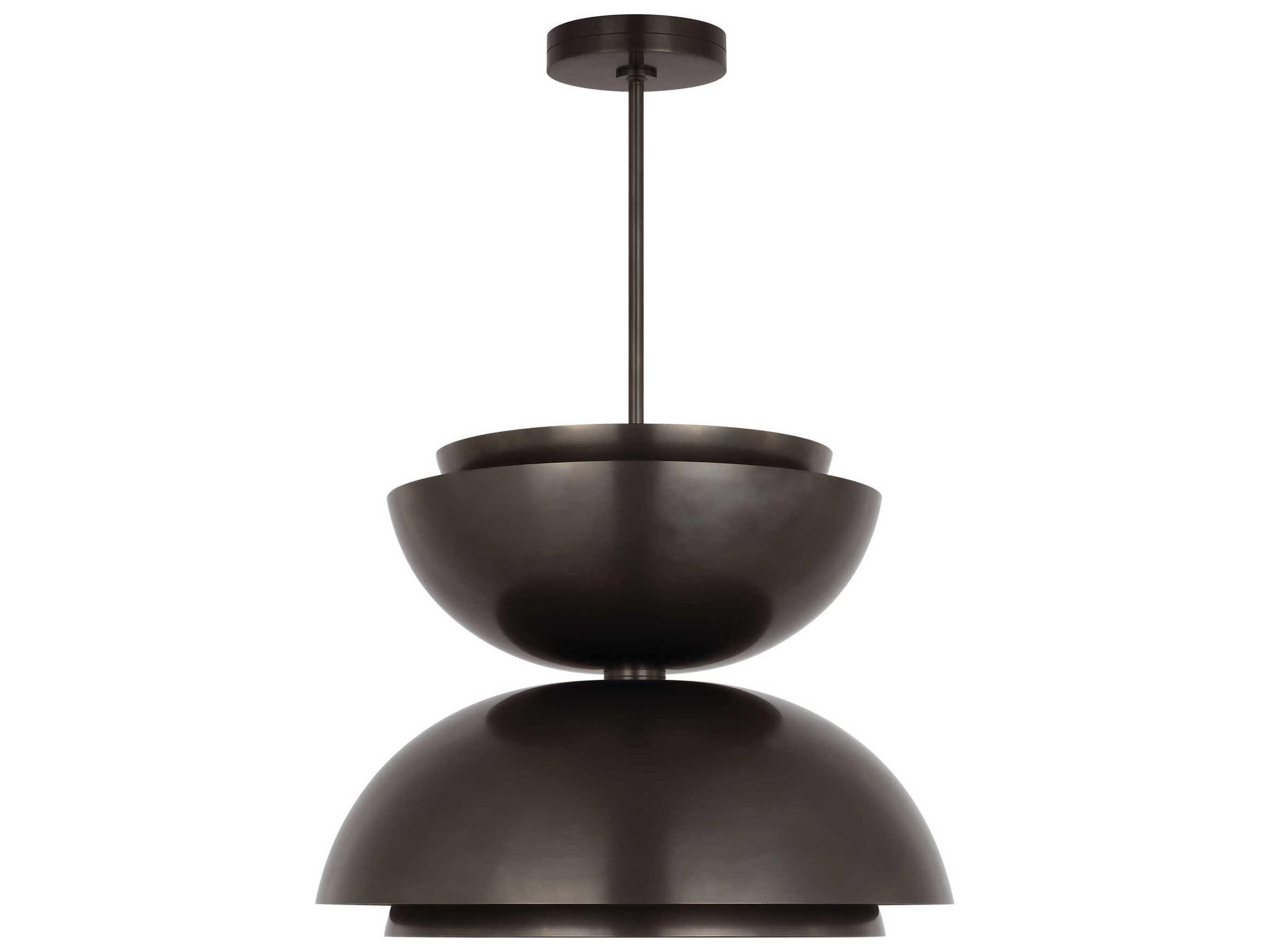 Visual Comfort Modern Shanti 2-Light Dark Bronze Dome Pendant