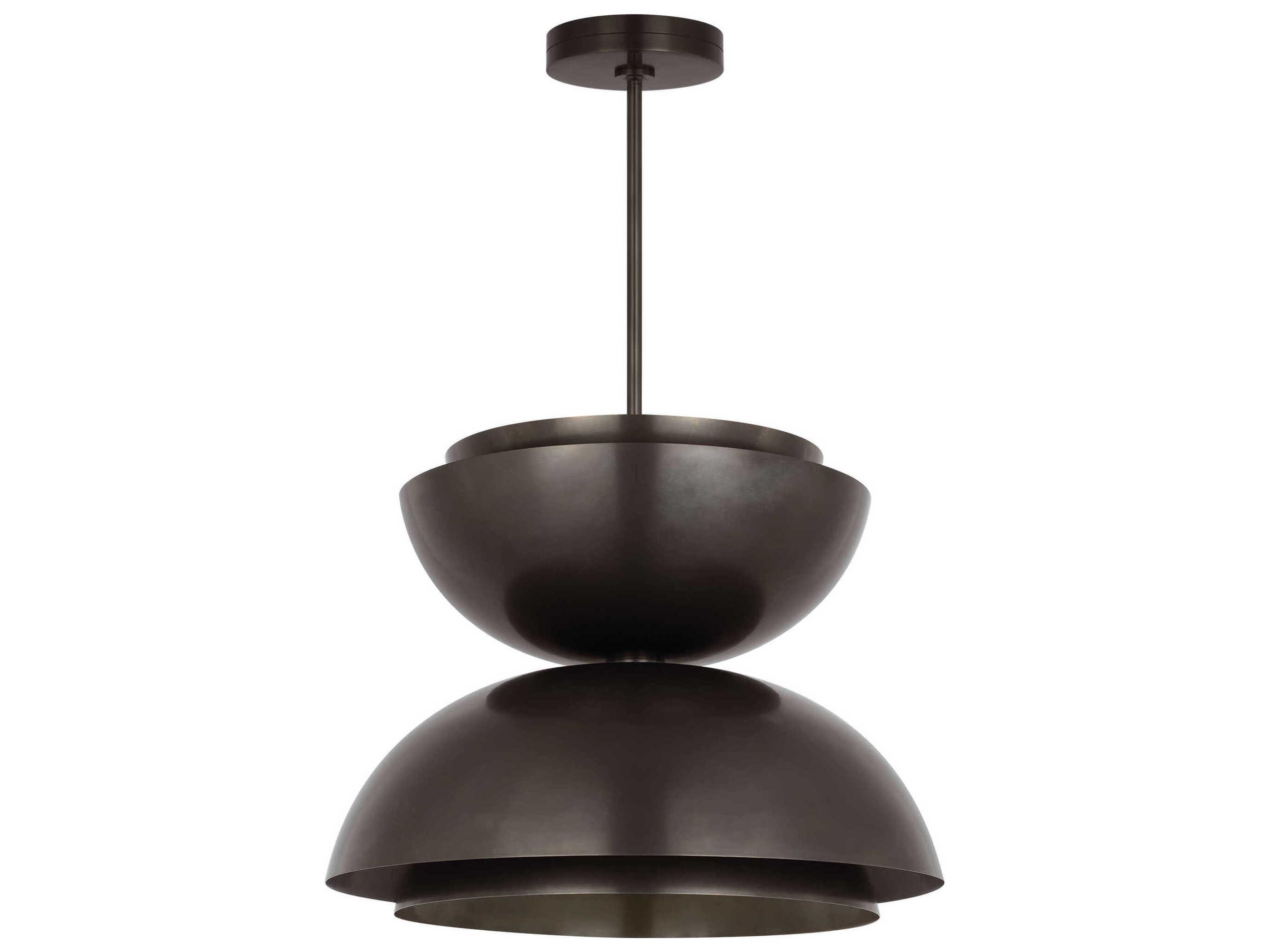 Visual Comfort Modern Shanti 2-Light Dark Bronze Dome Pendant