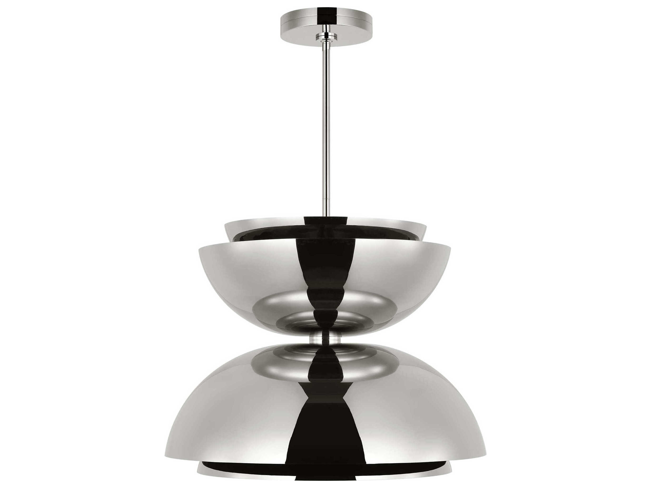 Visual Comfort Modern Shanti 2-Light Polished Nickel Dome Pendant