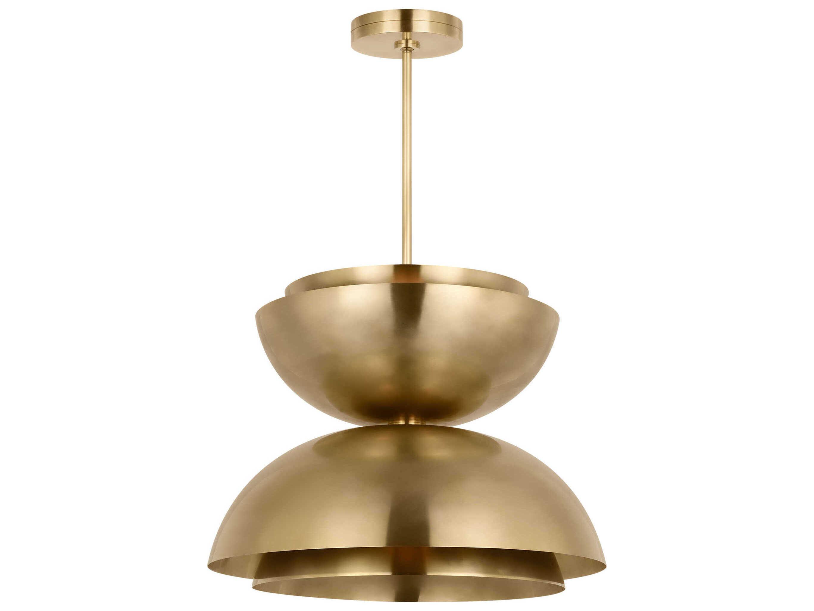Visual Comfort Modern Shanti 2-Light Natural Brass Dome Pendant