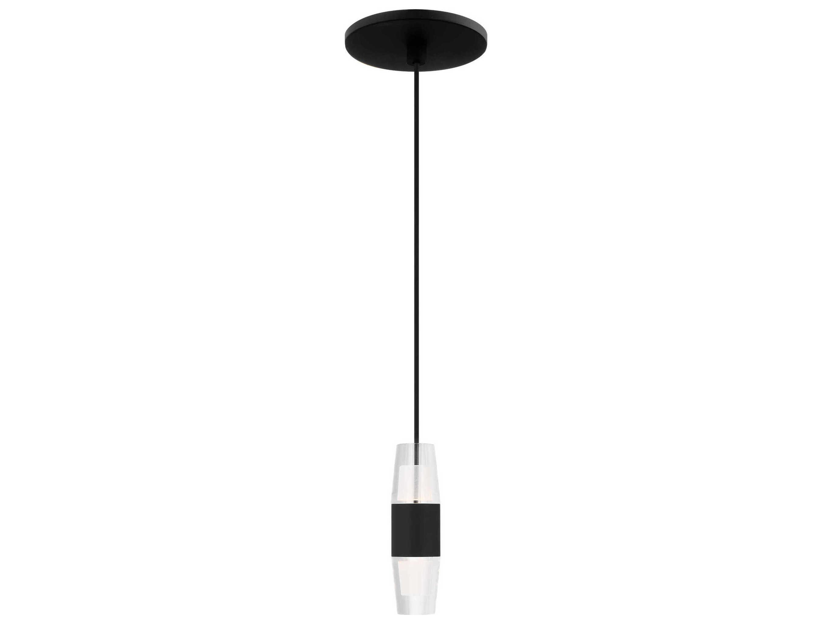 Visual Comfort Modern Lassell 1-Light Nightshade Black Mini Pendant