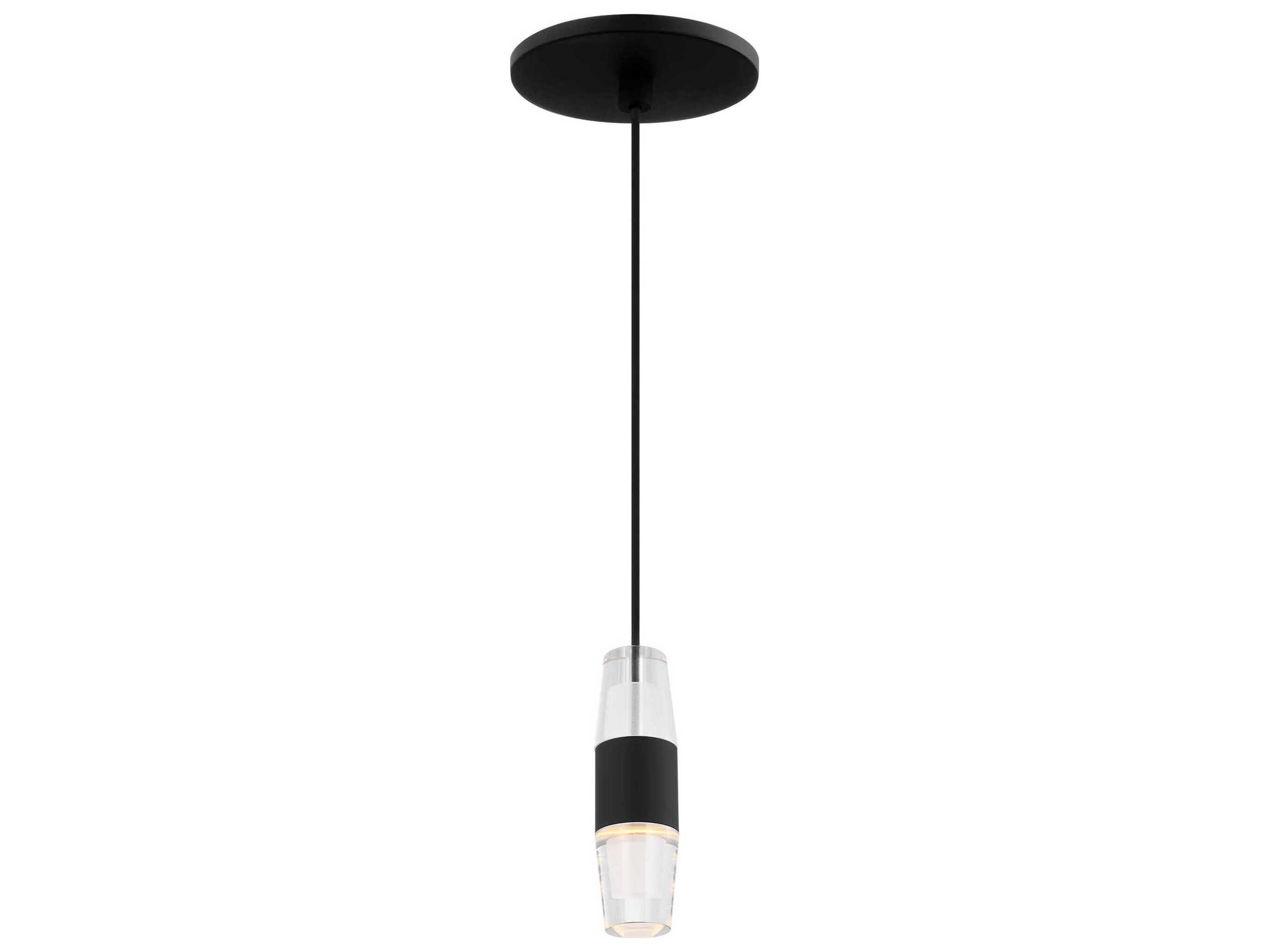 Visual Comfort Modern Lassell 1-Light Nightshade Black Mini Pendant