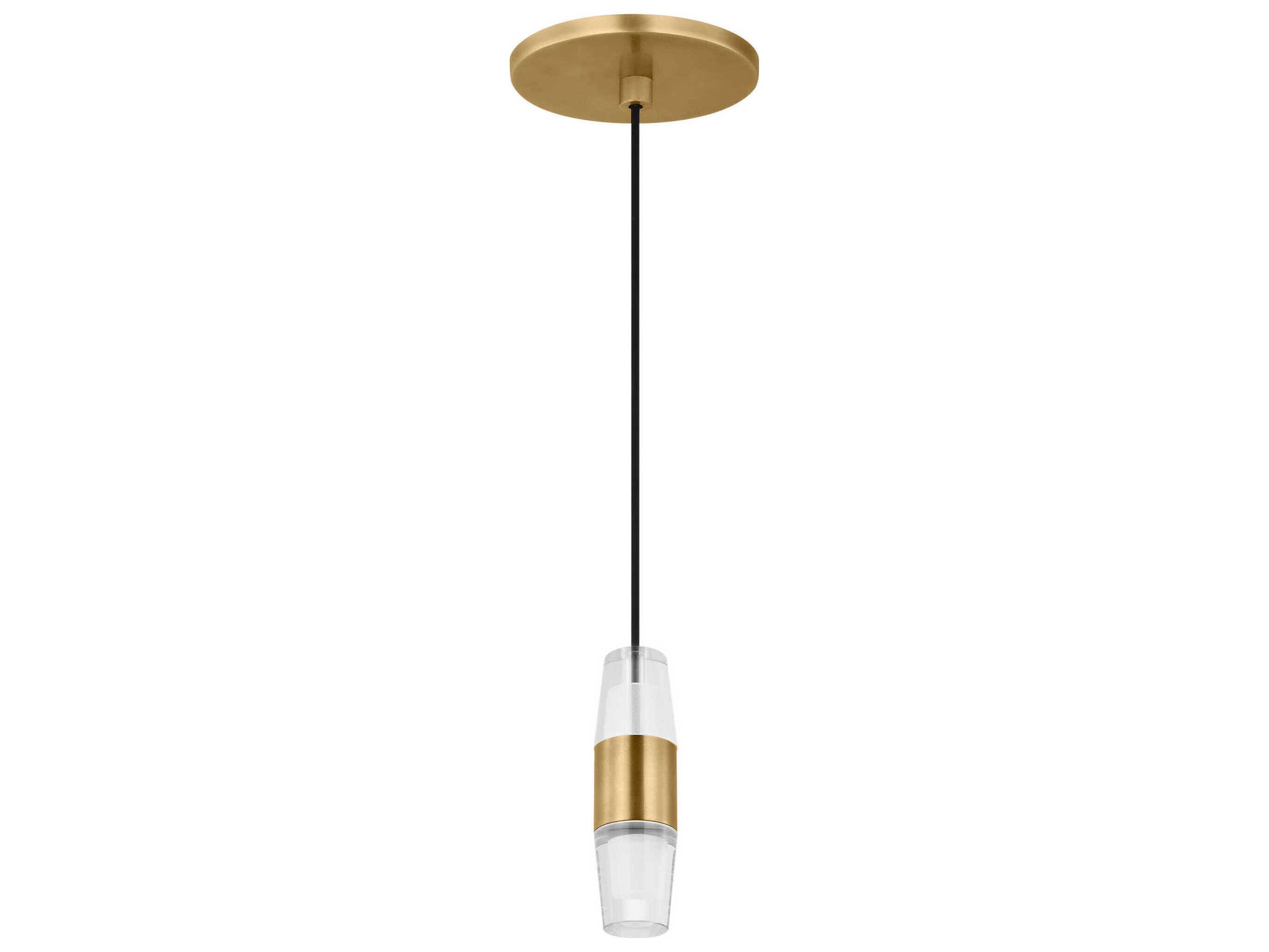 Visual Comfort Modern Lassell 1-Light Natural Brass Mini Pendant