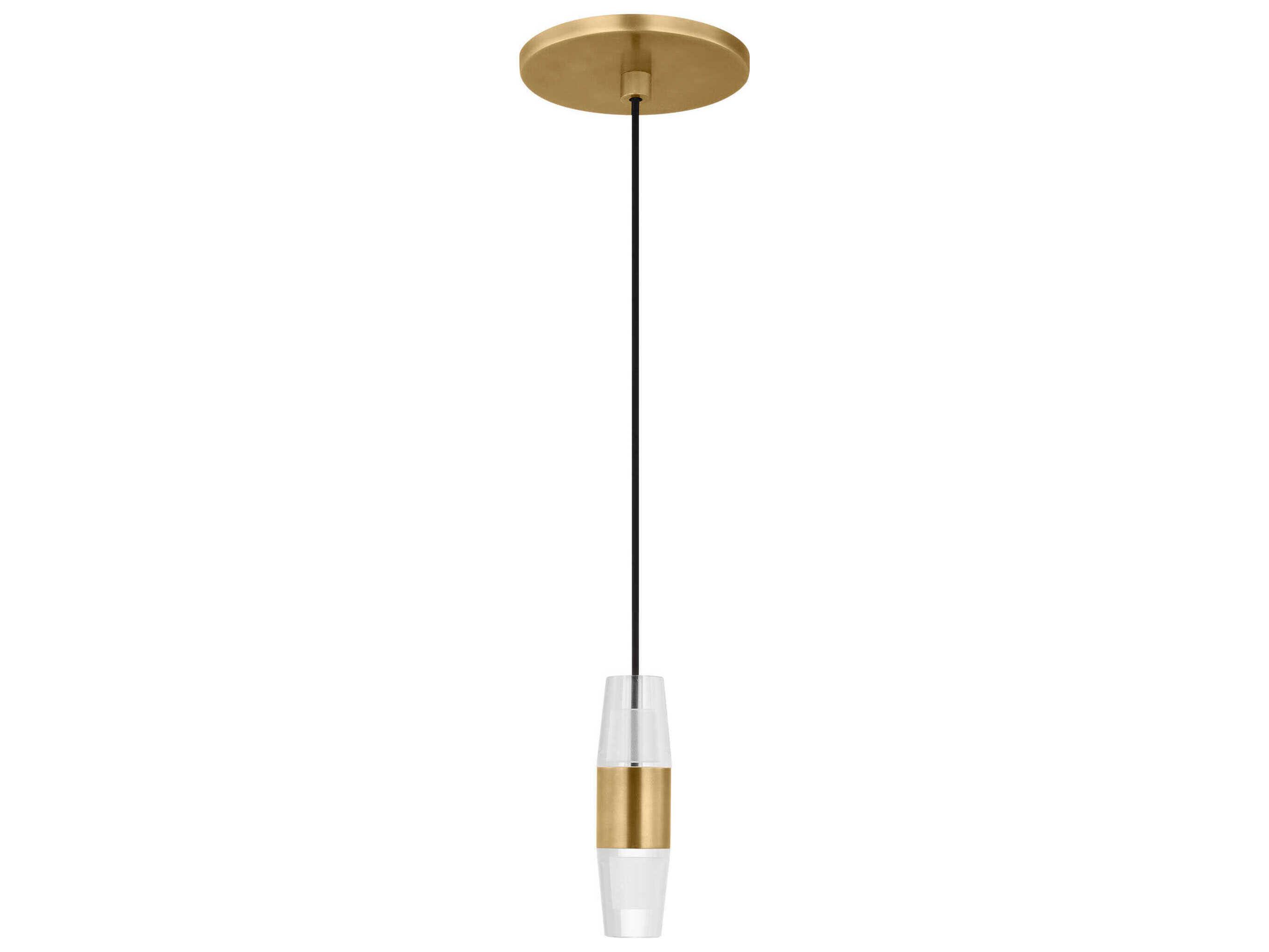 Visual Comfort Modern Lassell 1-Light Natural Brass Mini Pendant
