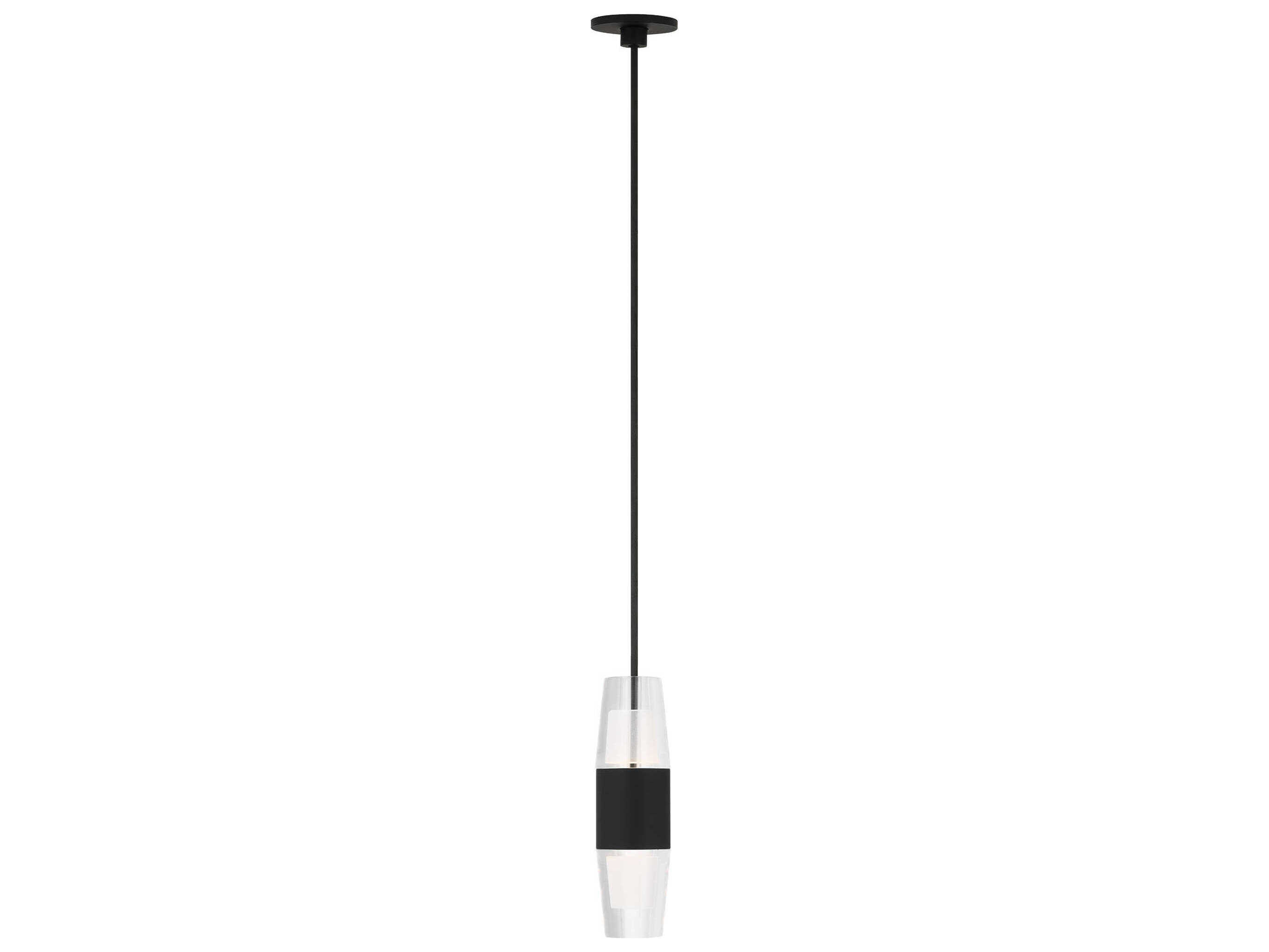 Visual Comfort Modern Lassell 1-Light Nightshade Black Mini Pendant