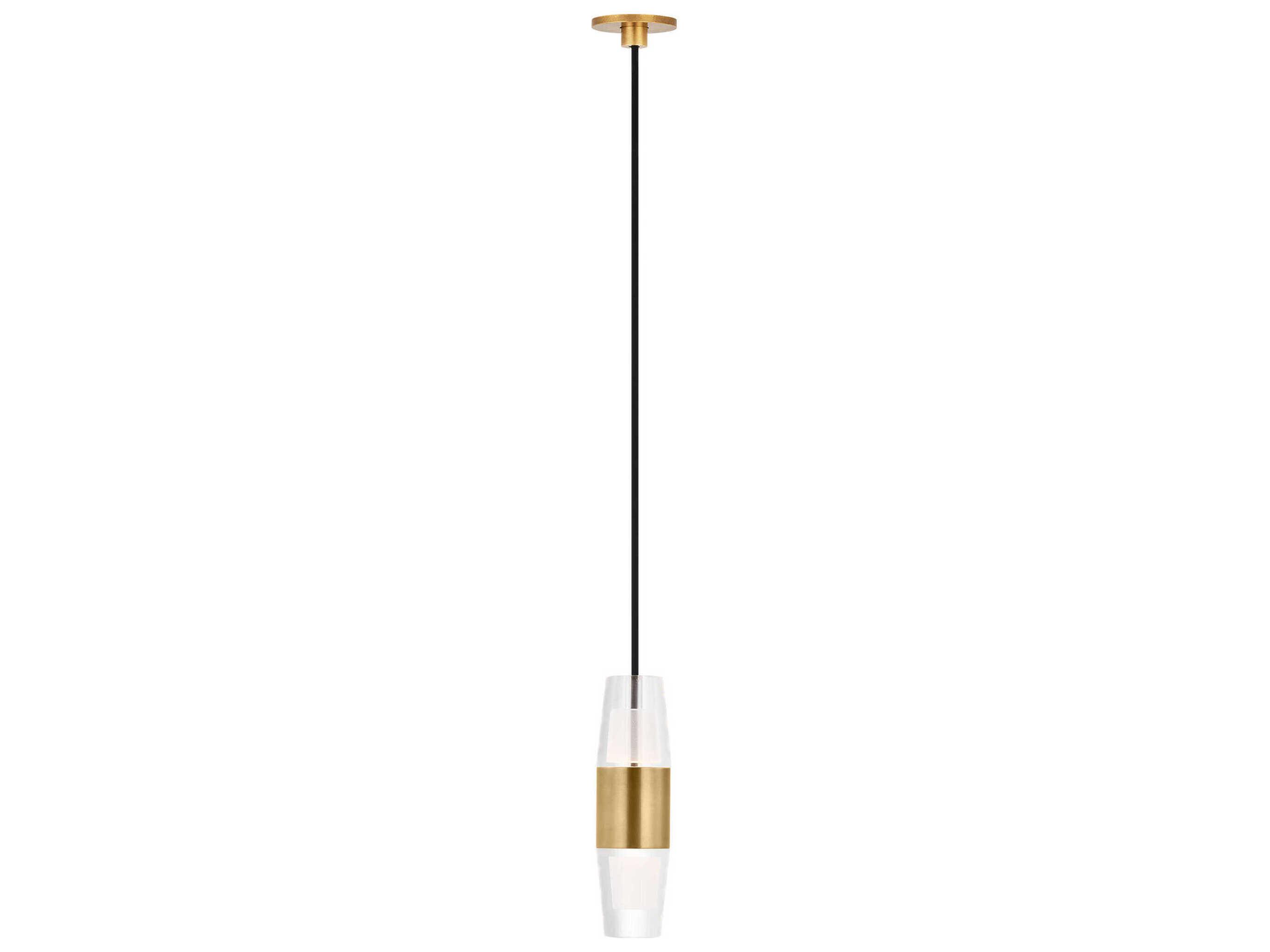 Visual Comfort Modern Lassell 1-Light Natural Brass Mini Pendant