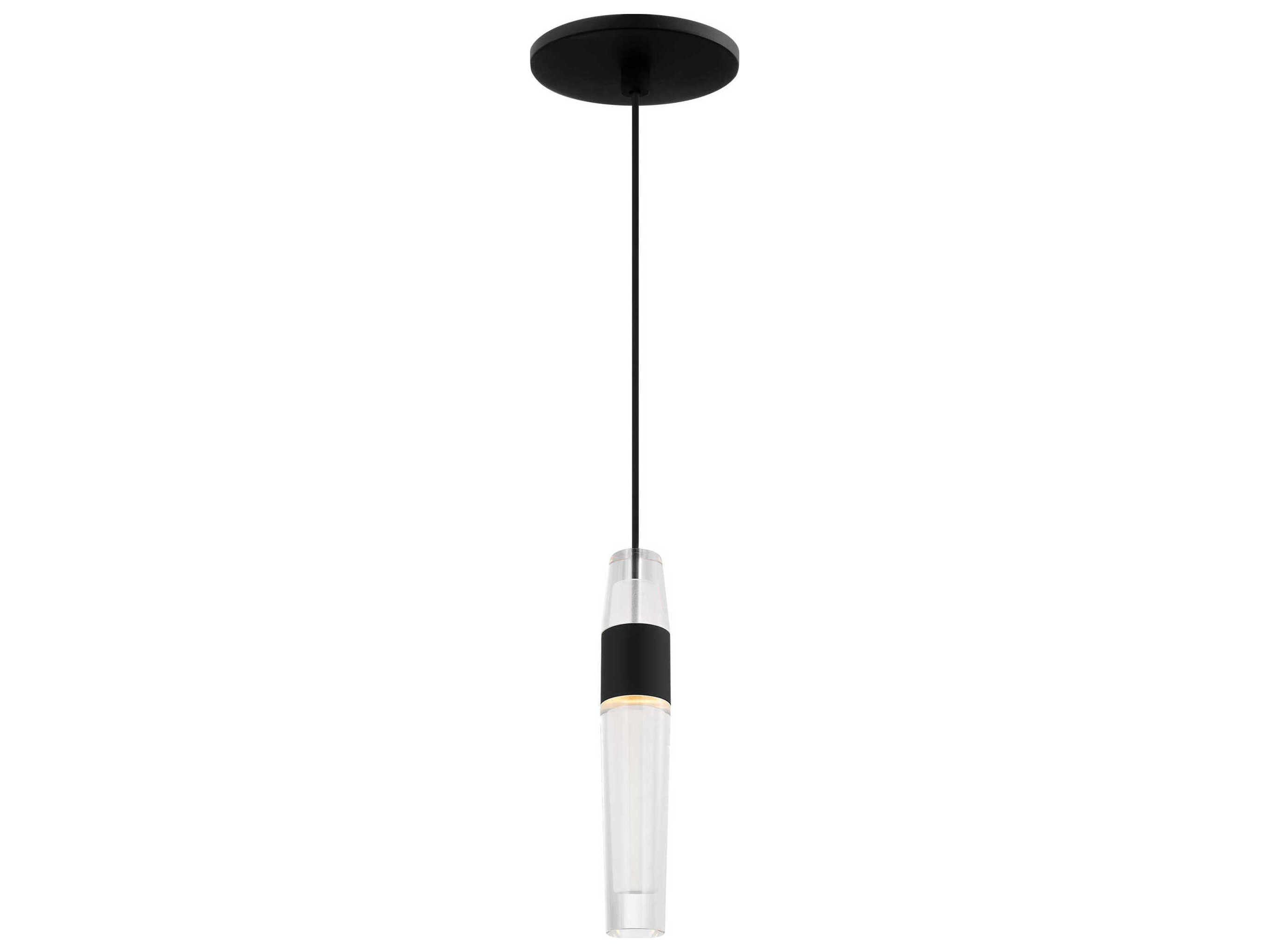 Visual Comfort Modern Lassell 1-Light Nightshade Black Mini Pendant