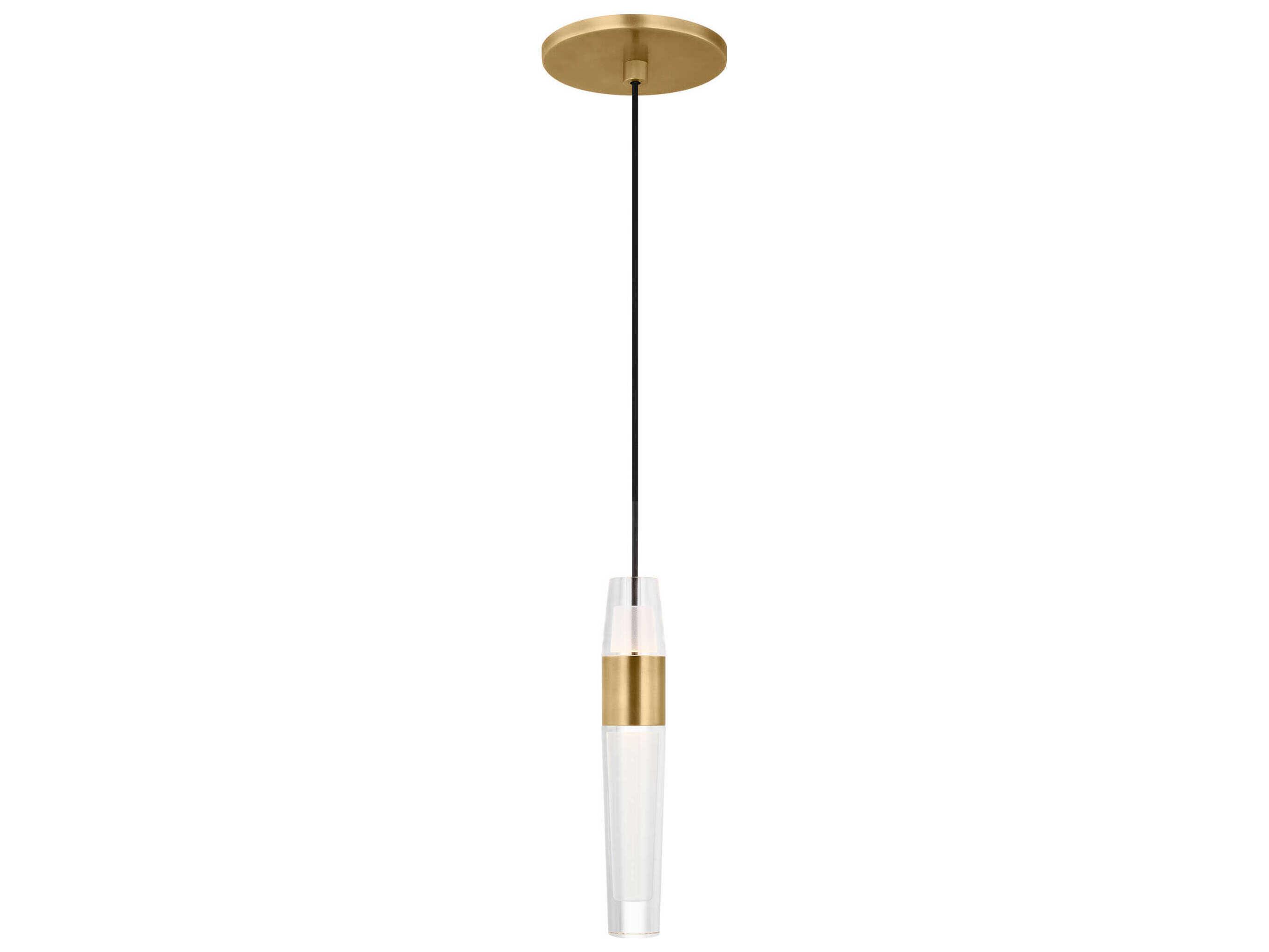 Visual Comfort Modern Lassell 1-Light Natural Brass Mini Pendant
