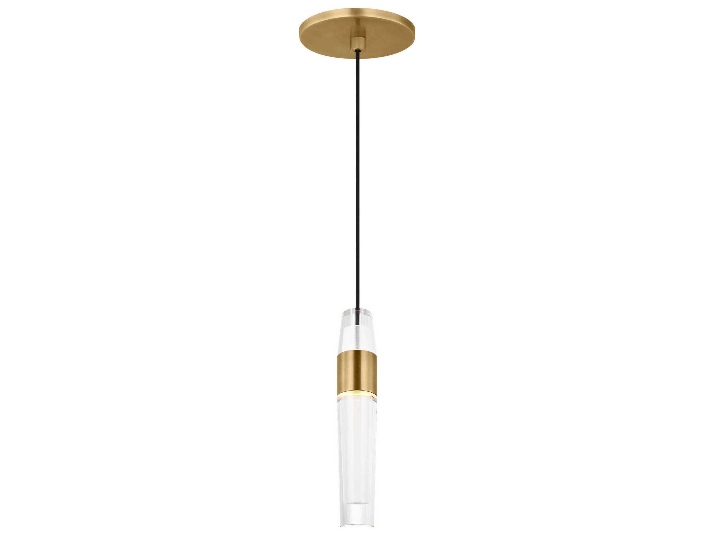 Visual Comfort Modern Lassell 1-Light Natural Brass Mini Pendant