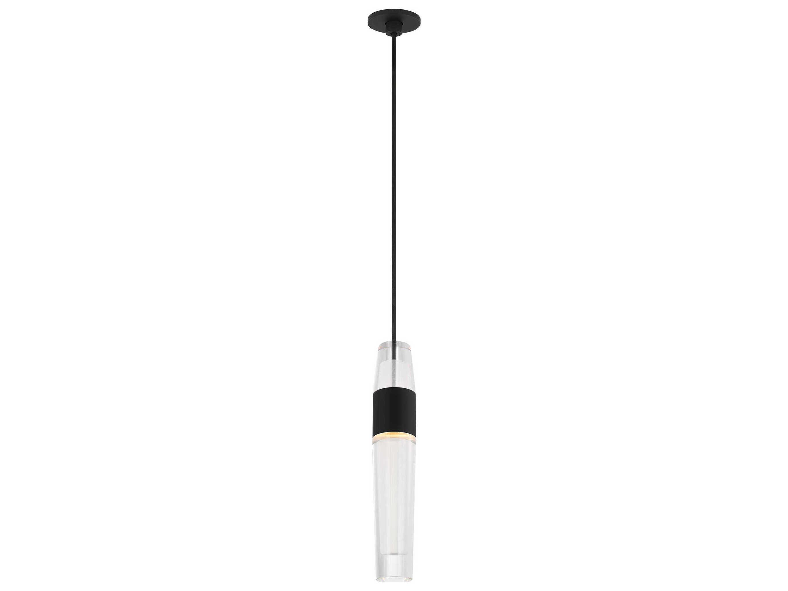 Visual Comfort Modern Lassell 1-Light Nightshade Black Mini Pendant