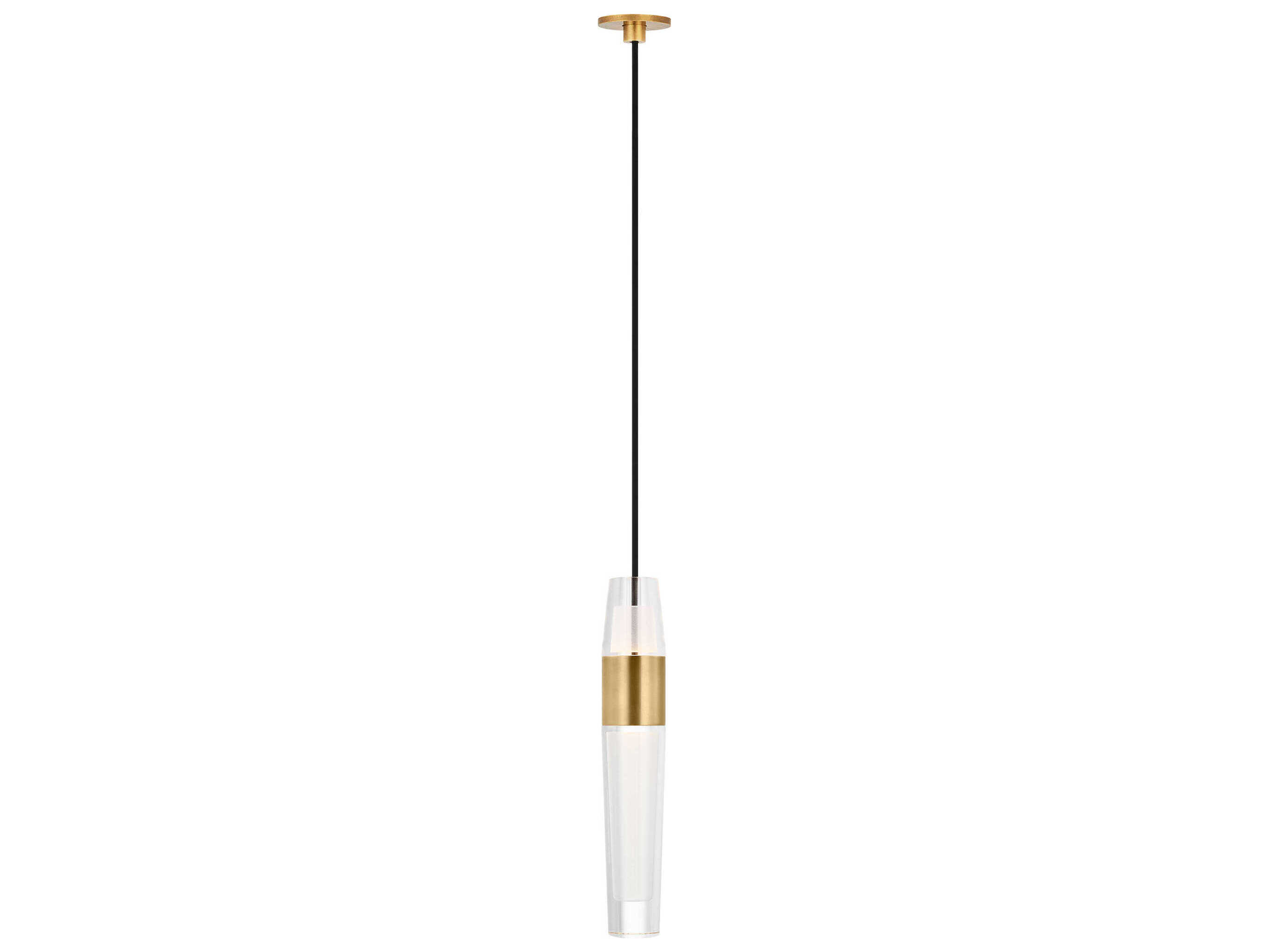 Visual Comfort Modern Lassell 1-Light Natural Brass Mini Pendant
