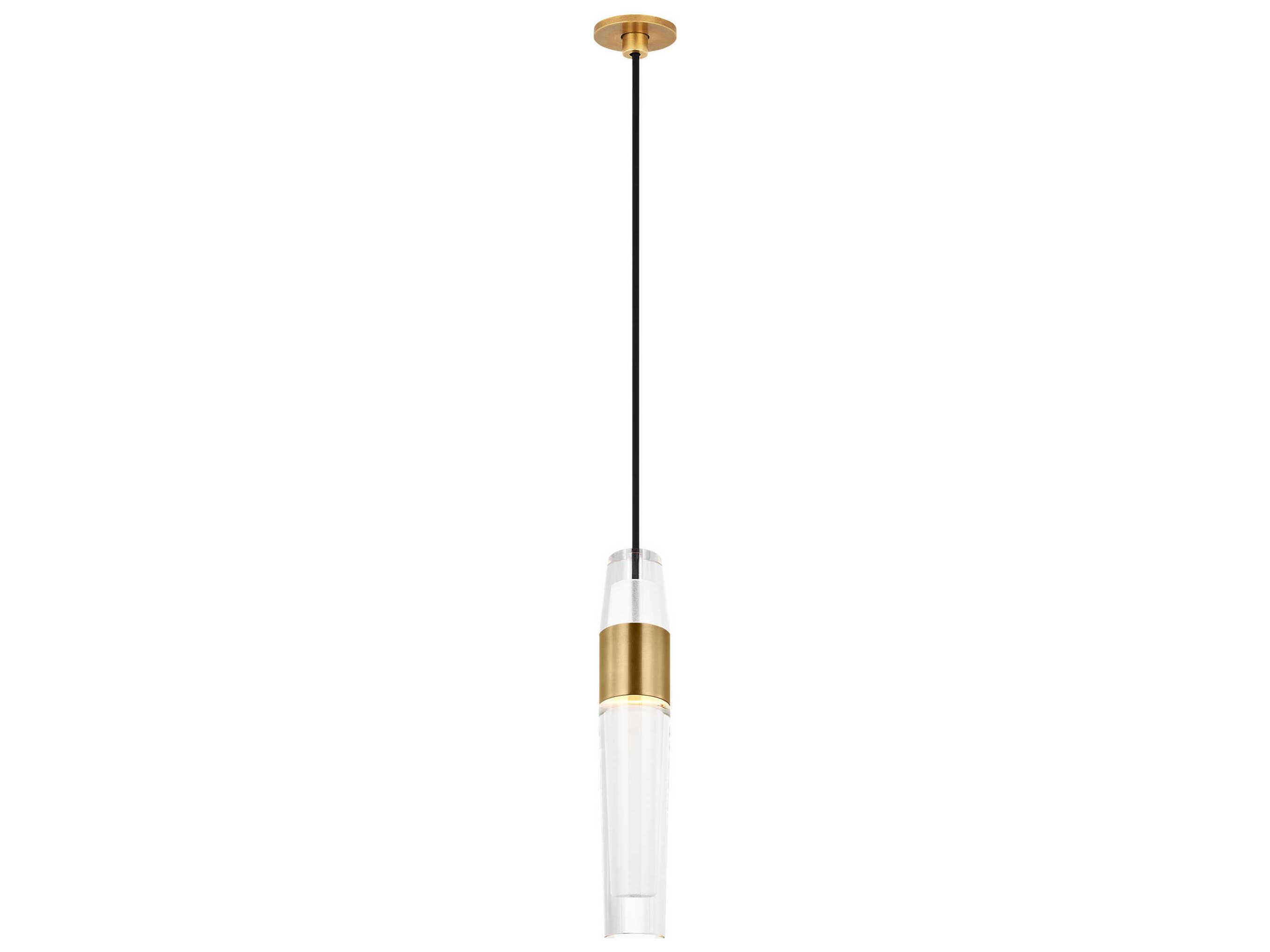 Visual Comfort Modern Lassell 1-Light Natural Brass Mini Pendant