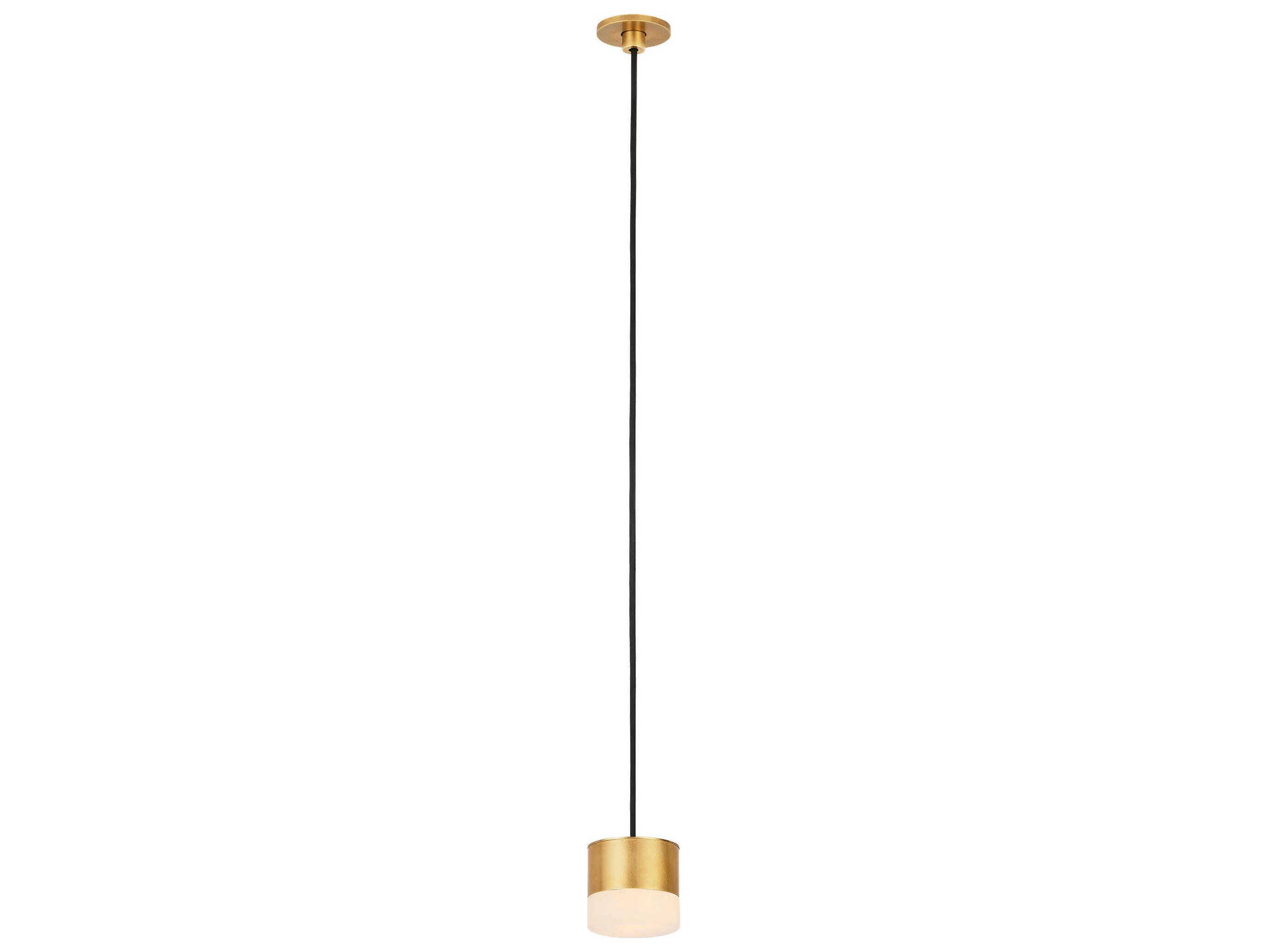 Visual Comfort Modern Gable 1-Light Hand Rubbed Antique Brass Mini Pendant