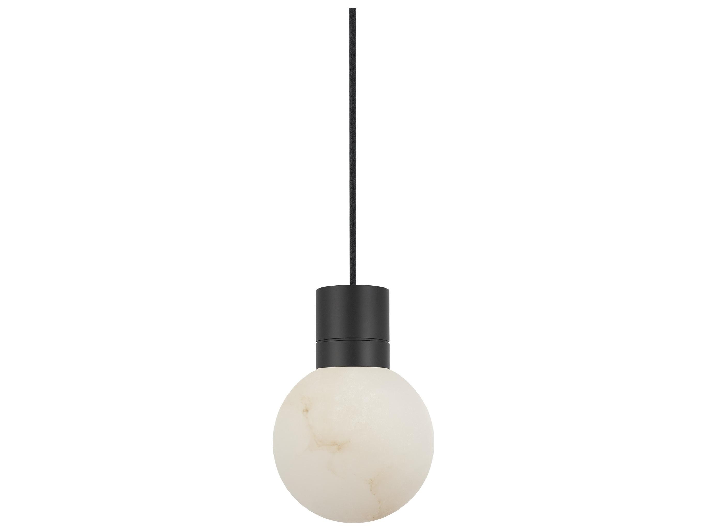 Visual Comfort Modern Mina 1-Light Black LED Globe Mini Pendant