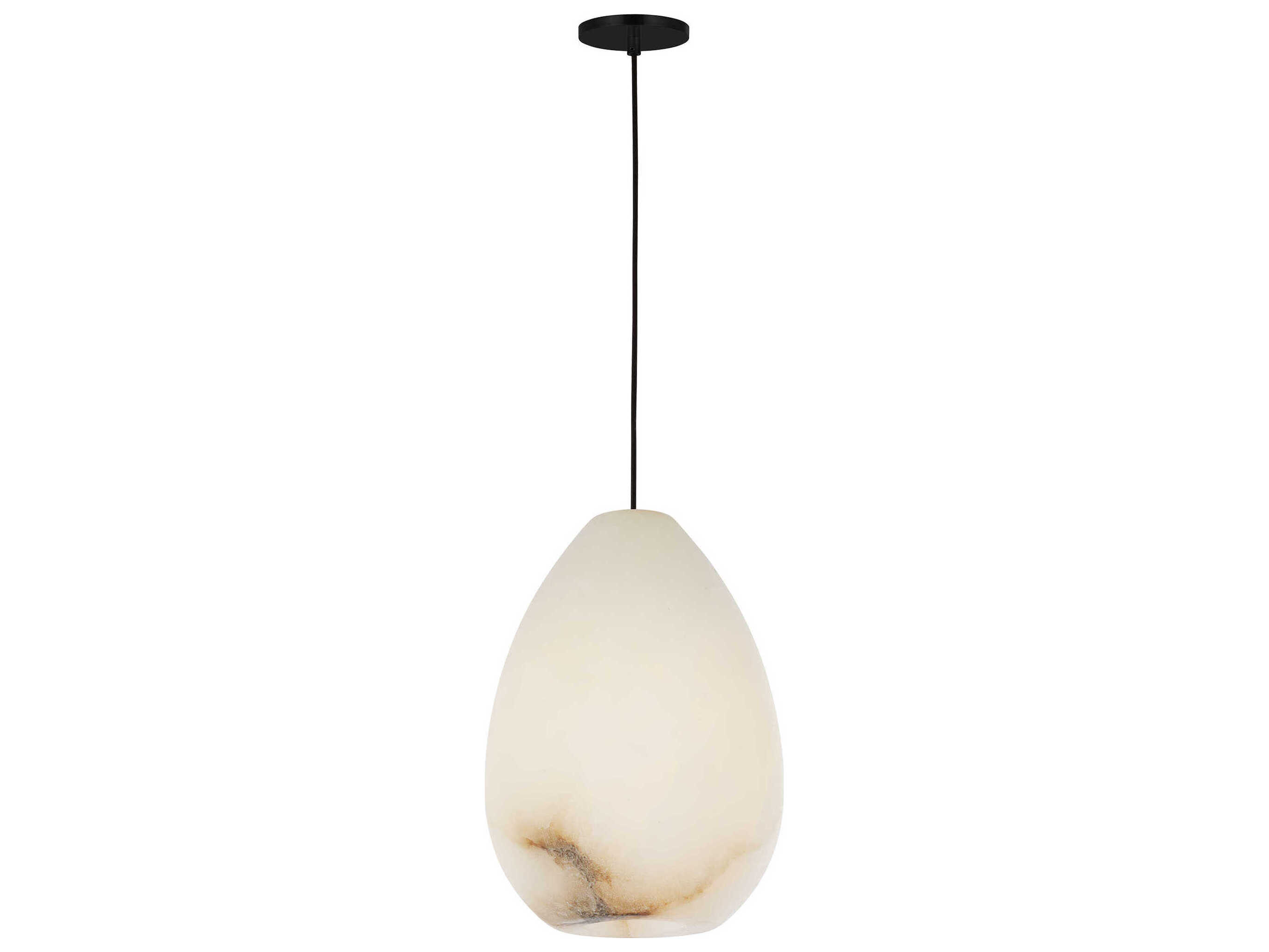 Visual Comfort Modern Alina 1-Light Nightshade Black White Mini Pendant