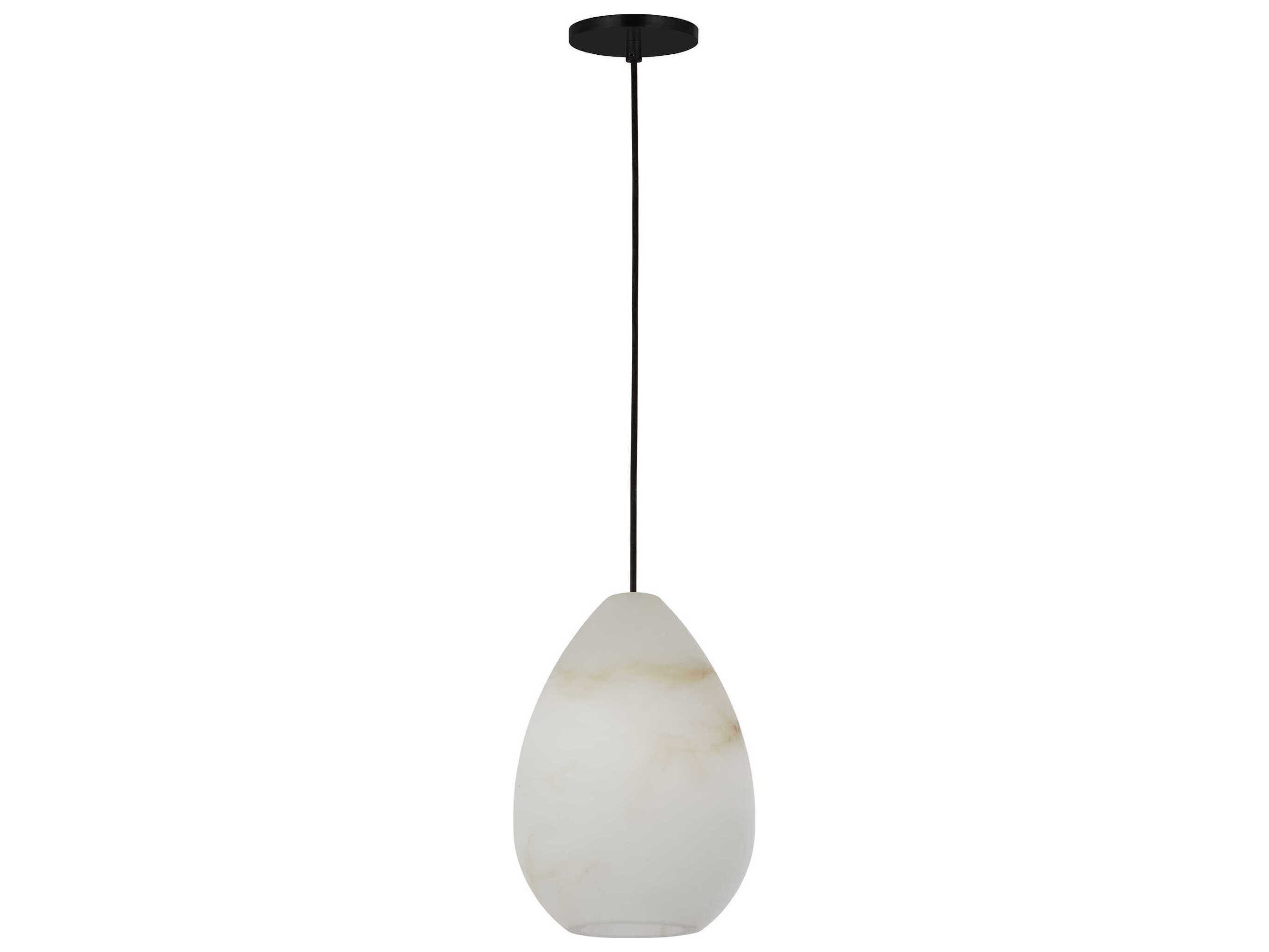 Visual Comfort Modern Alina 1-Light Nightshade Black White Mini Pendant