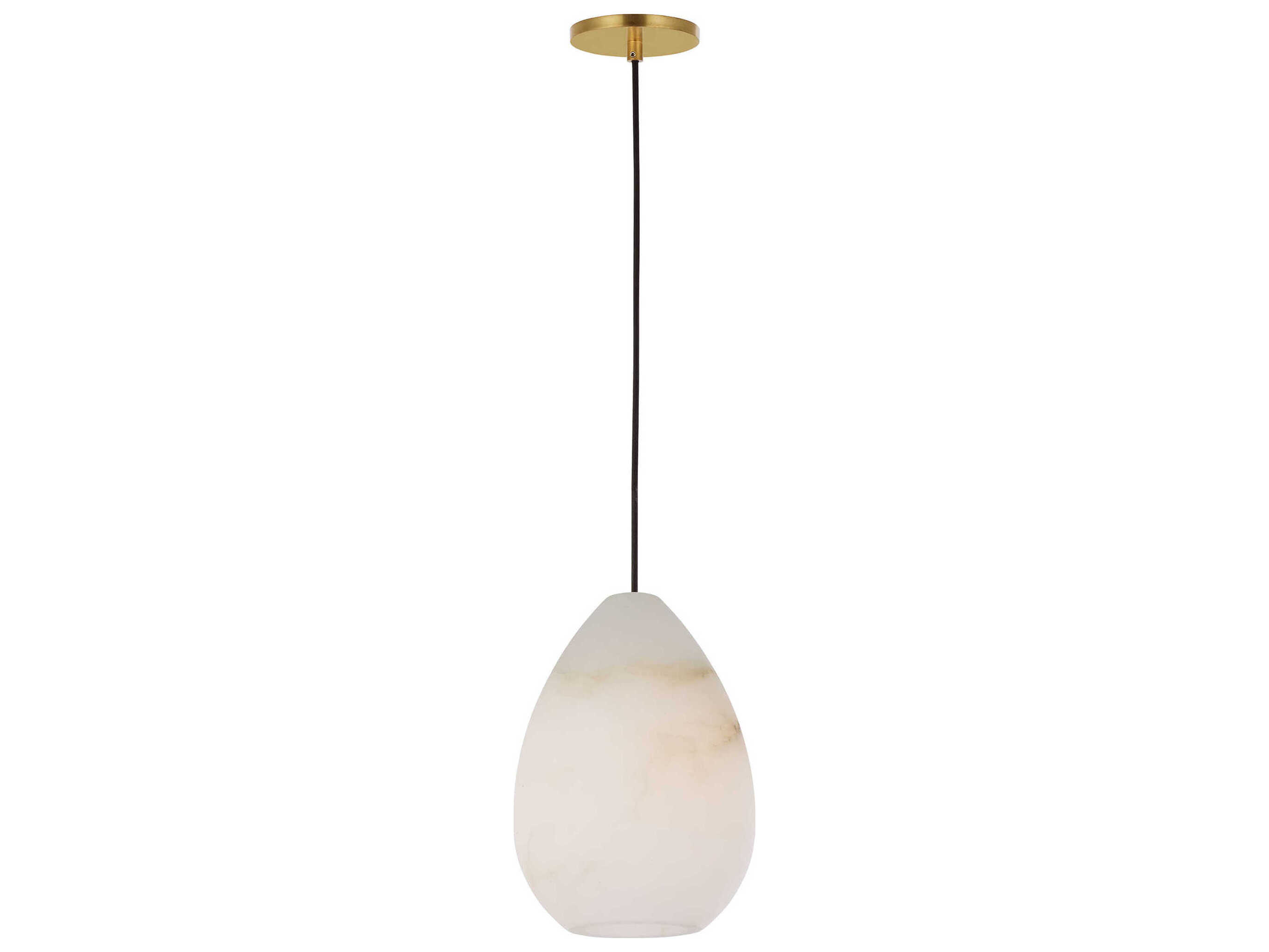 Visual Comfort Modern Alina 1-Light Hand Rubbed Antique Brass White Mini Pendant