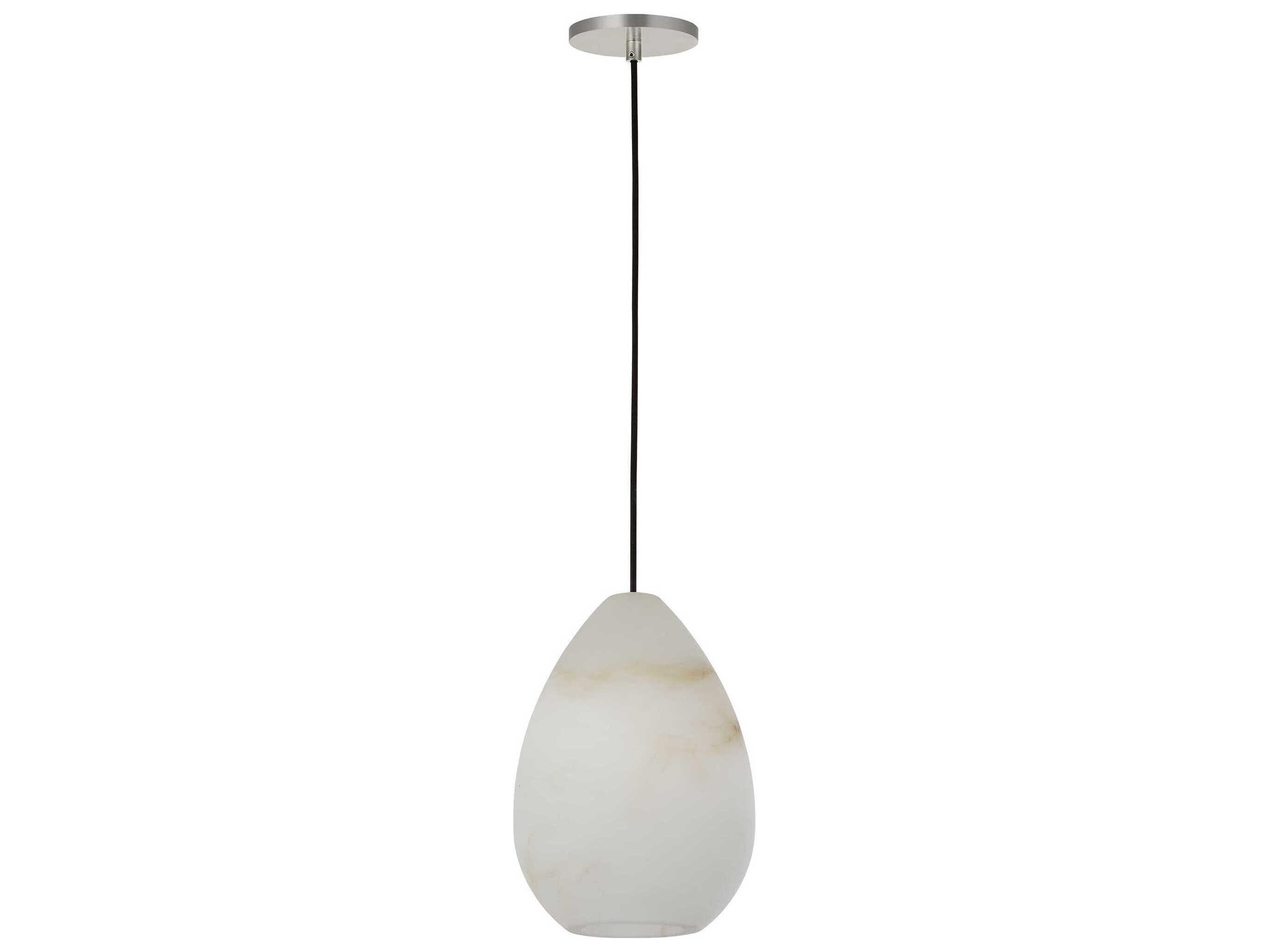 Visual Comfort Modern Alina 1-Light Polished Nickel White Mini Pendant