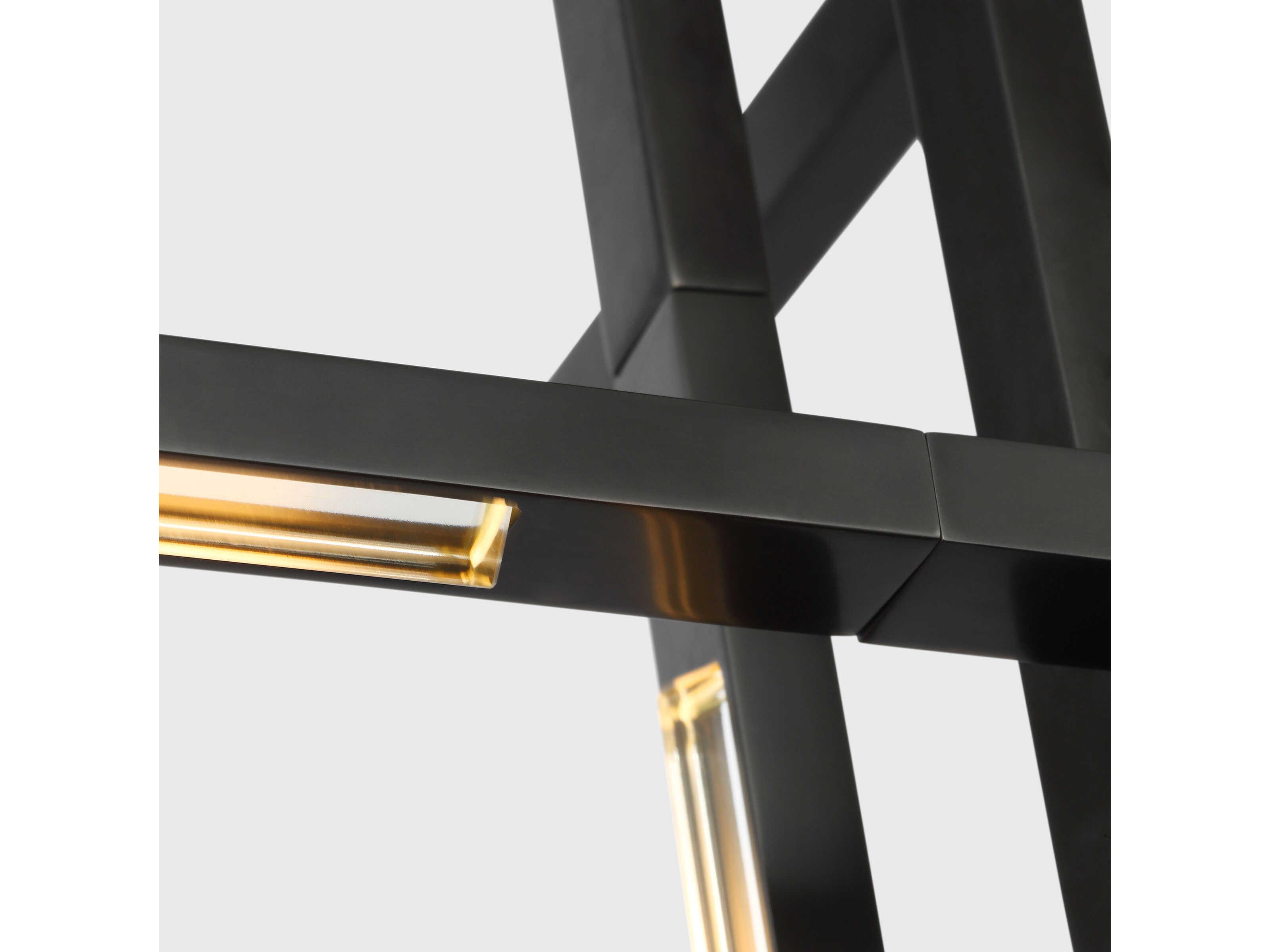 Visual Comfort Modern Cityscape 6-Light Bronze Geometric Linear Pendant