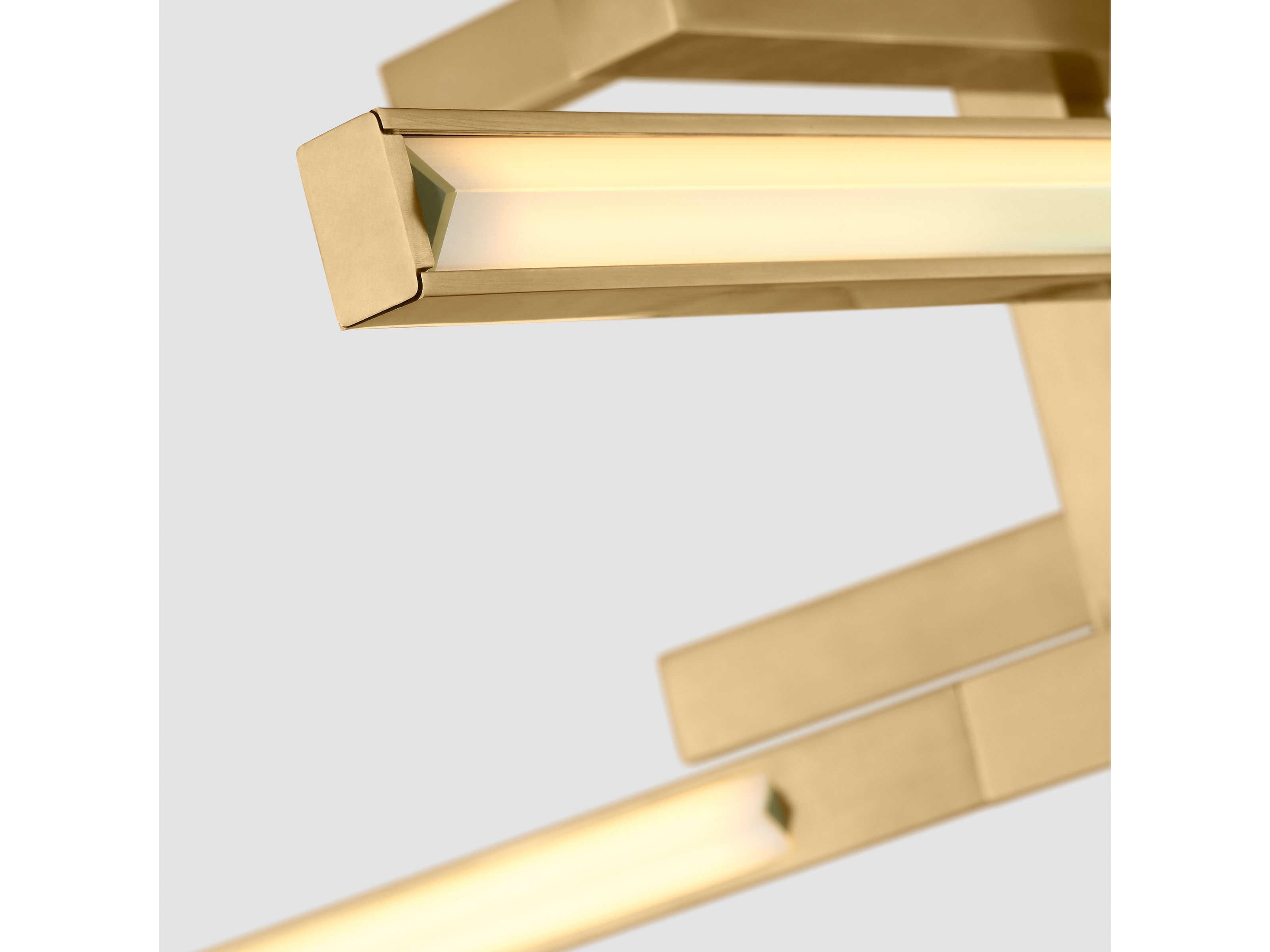 Visual Comfort Modern Cityscape 6-Light Hand Rubbed Antique Brass Geometric Linear Pendant