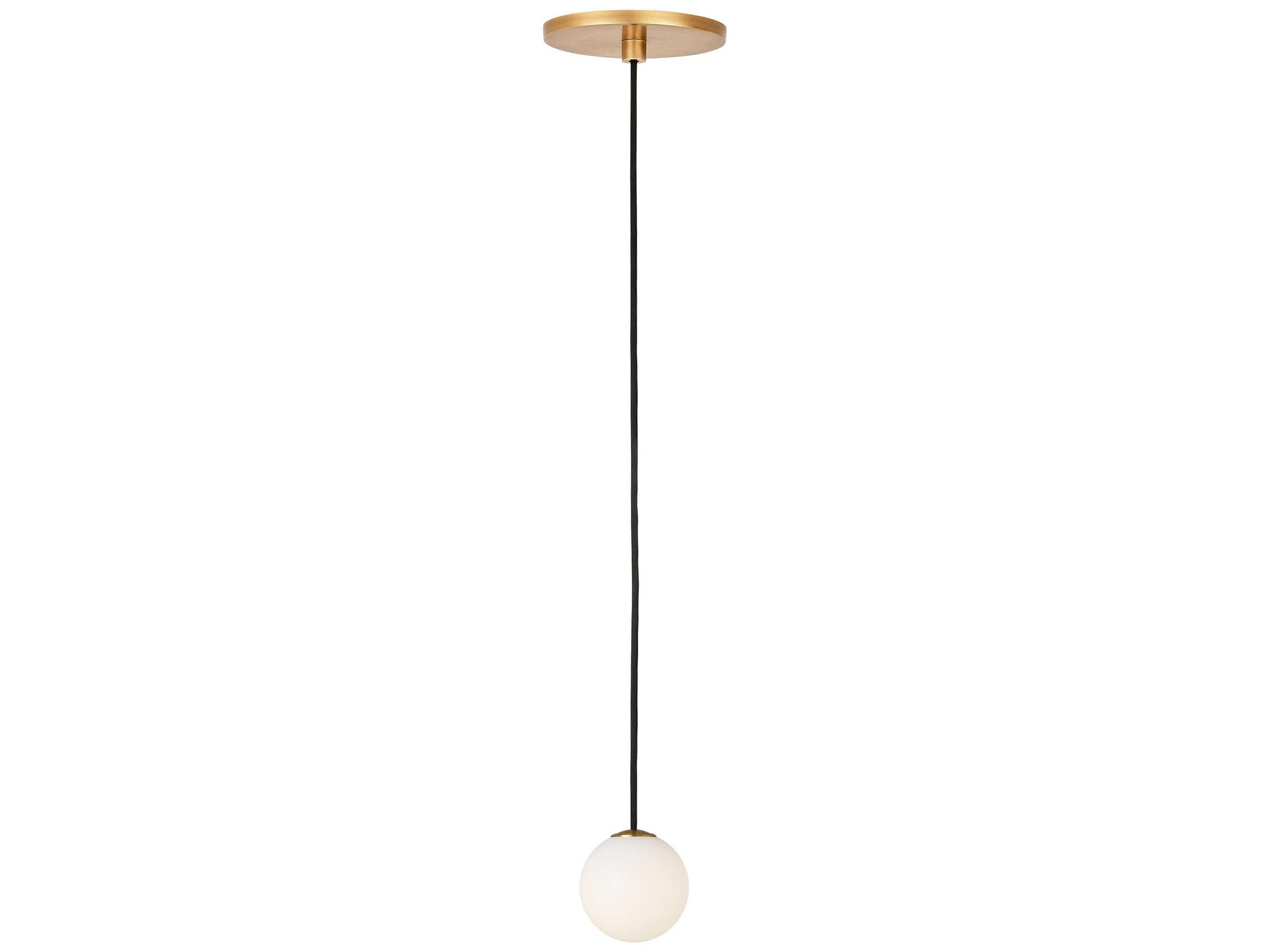Visual Comfort Modern Orbet 1-Light Hand Rubbed Antique Brass Globe Mini Pendant