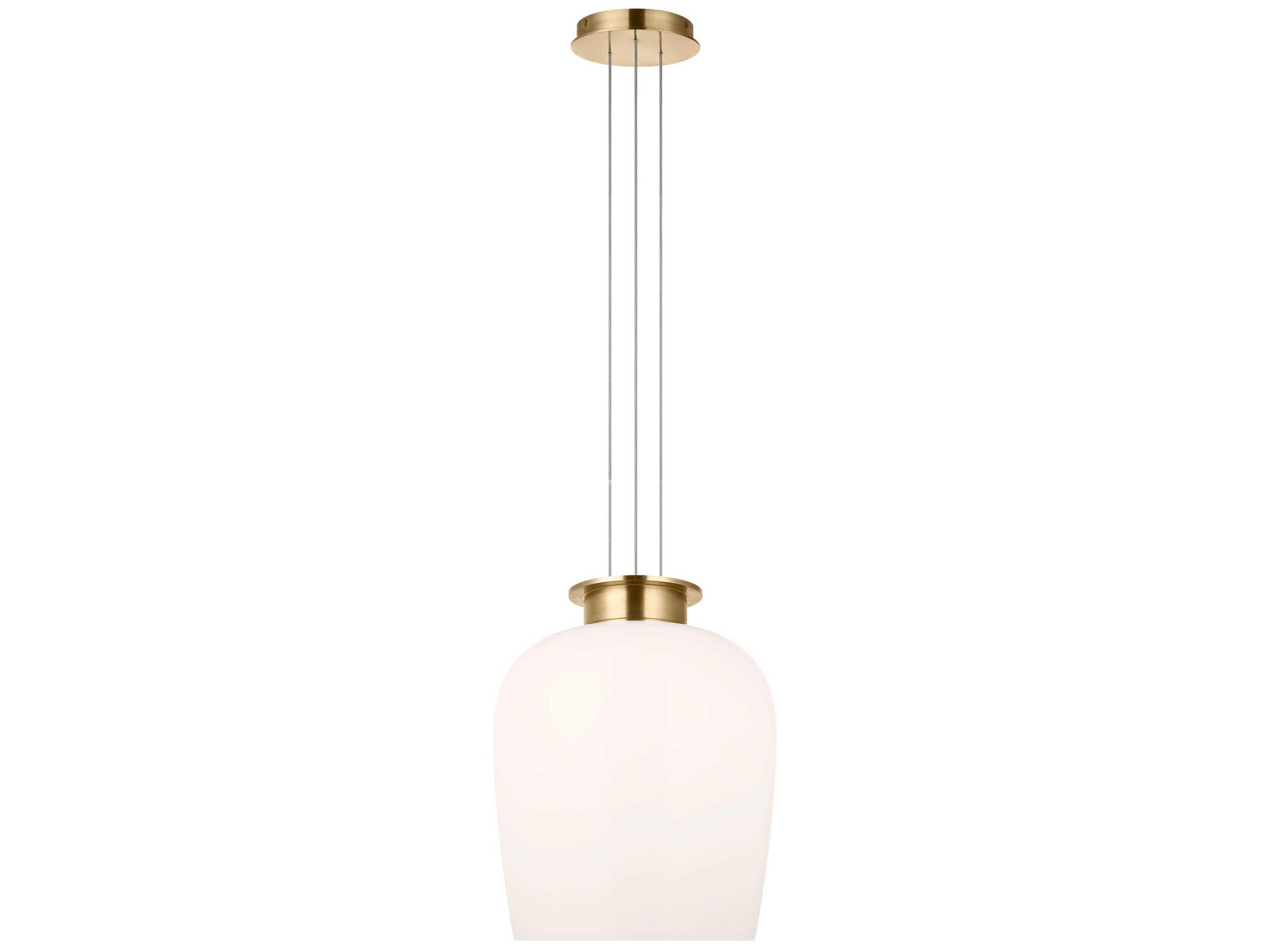Visual Comfort Modern Vetro 1-Light Hand Rubbed Antique Brass Pendant