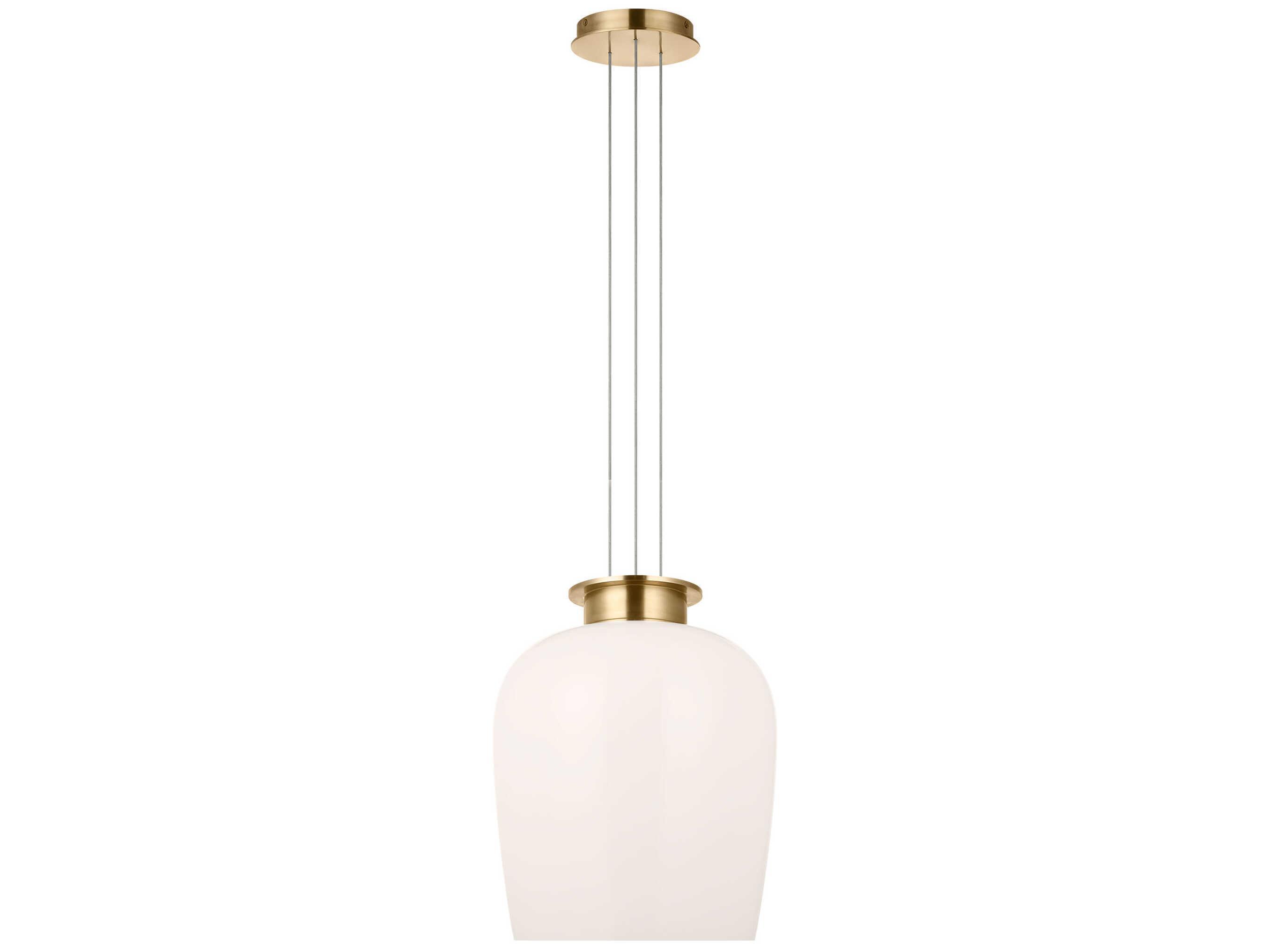 Visual Comfort Modern Vetro 1-Light Hand Rubbed Antique Brass Pendant