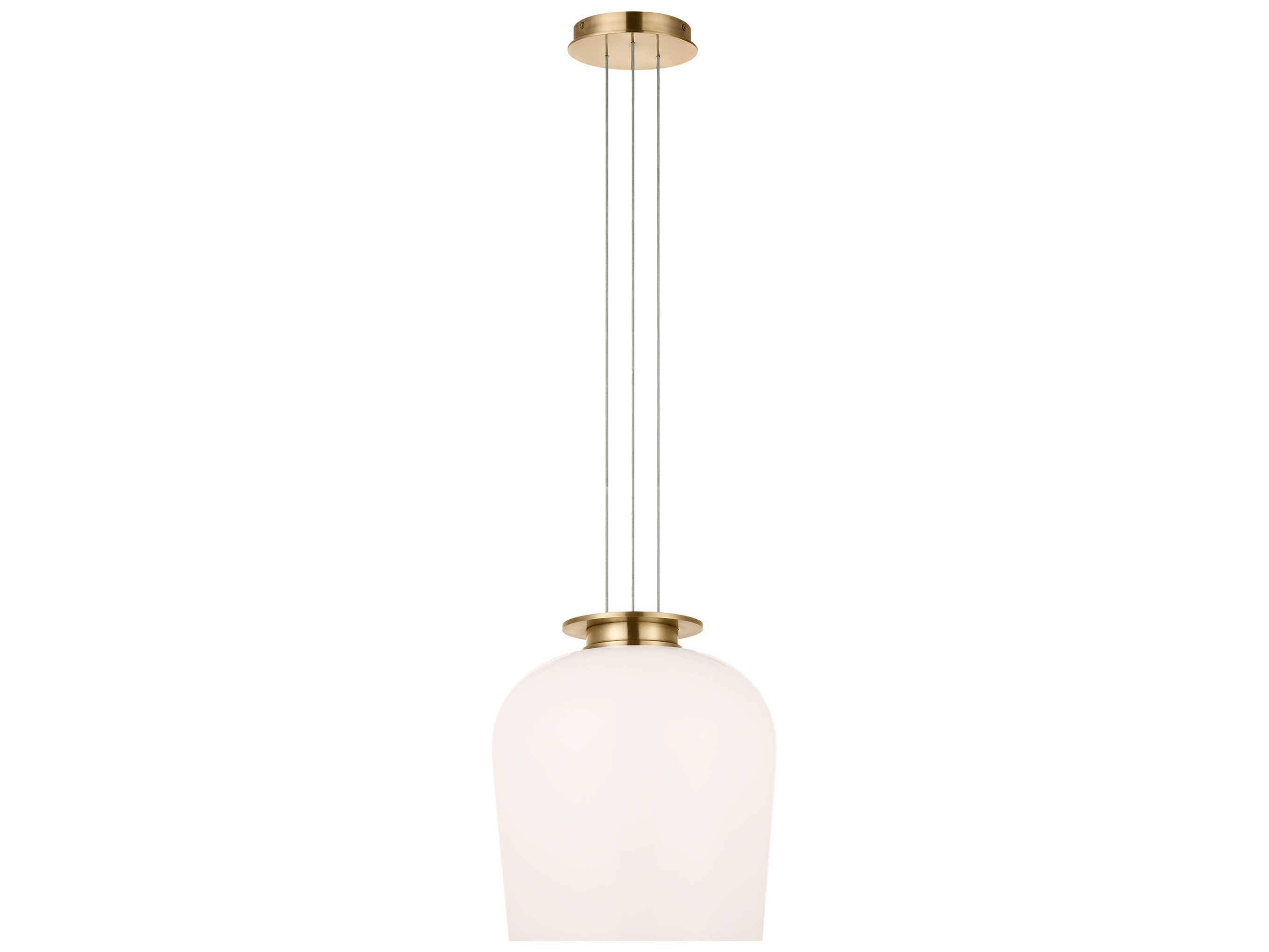 Visual Comfort Modern Vetro 1-Light Hand Rubbed Antique Brass Mini Pendant