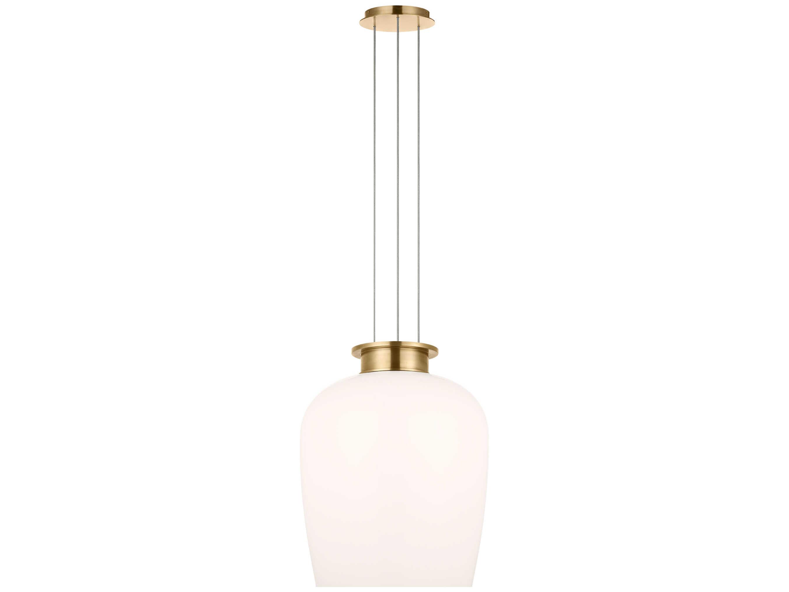 Visual Comfort Modern Vetro 1-Light Hand Rubbed Antique Brass Pendant