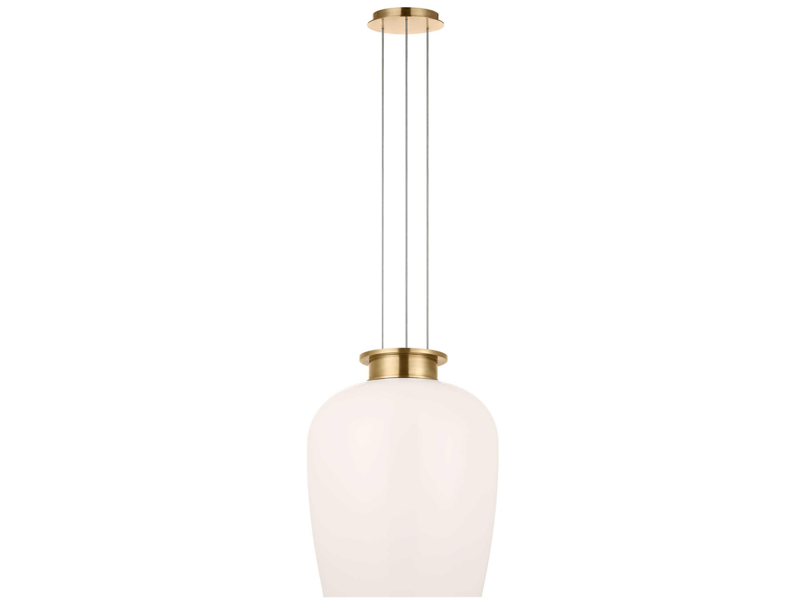 Visual Comfort Modern Vetro 1-Light Hand Rubbed Antique Brass Pendant