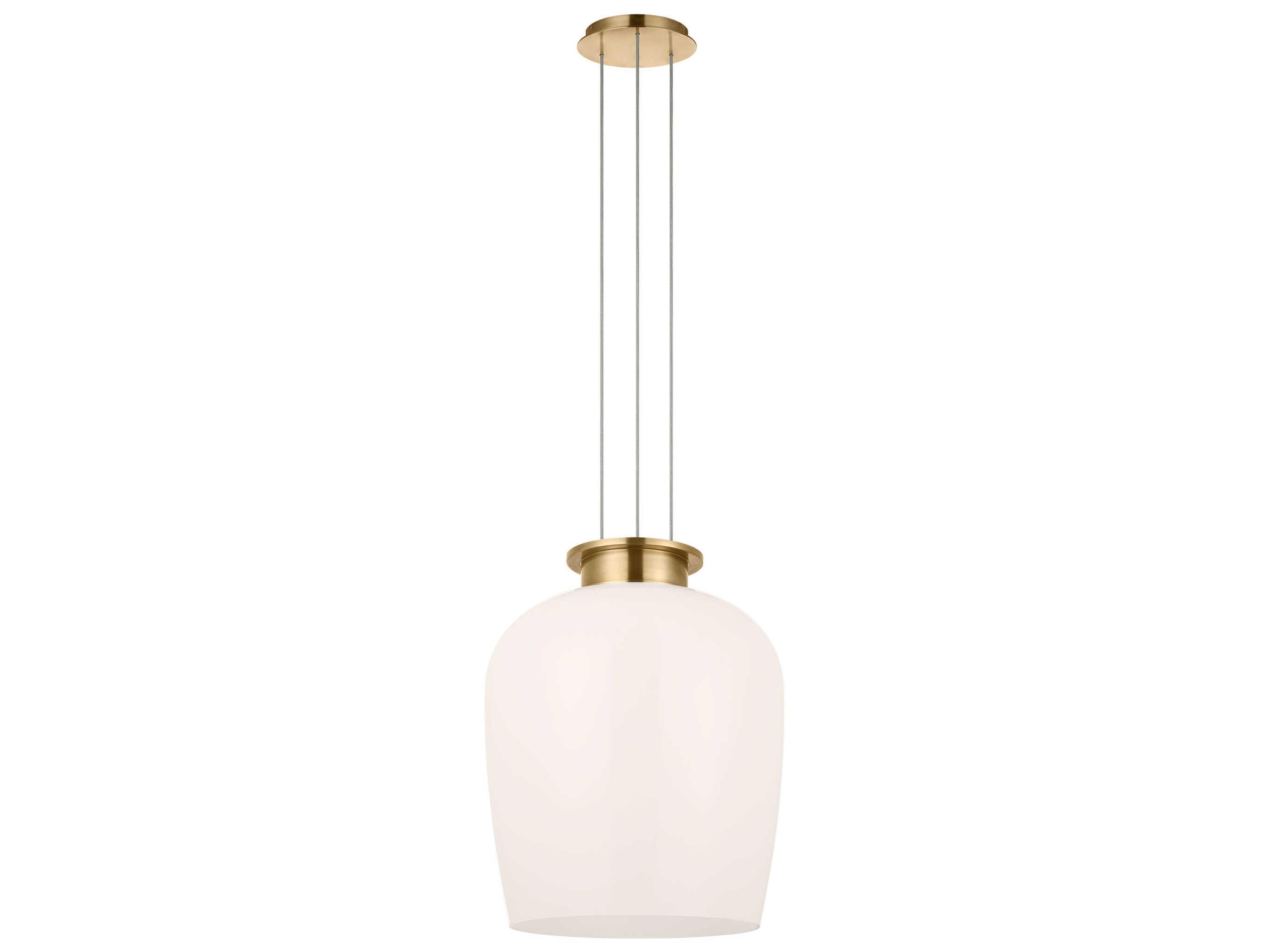 Visual Comfort Modern Vetro 1-Light Hand Rubbed Antique Brass Pendant