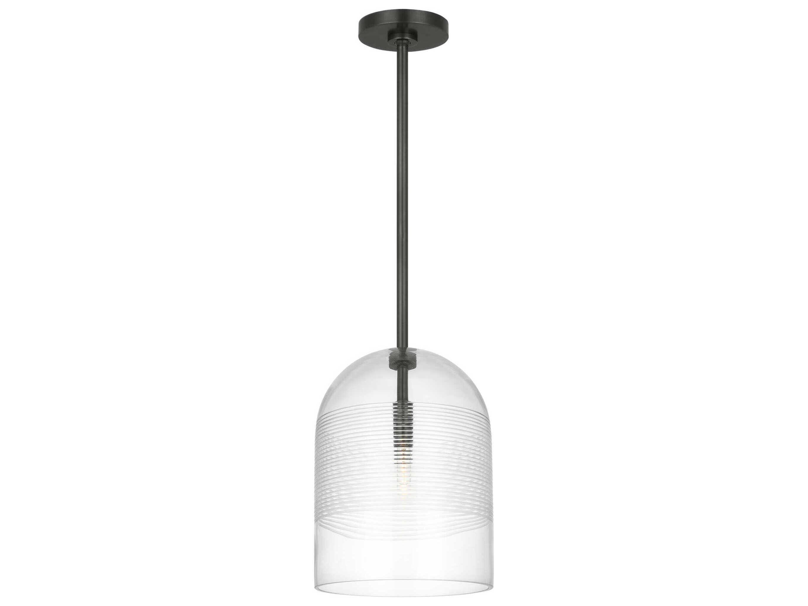 Visual Comfort Modern Leano 1-Light Bronze Mini Pendant