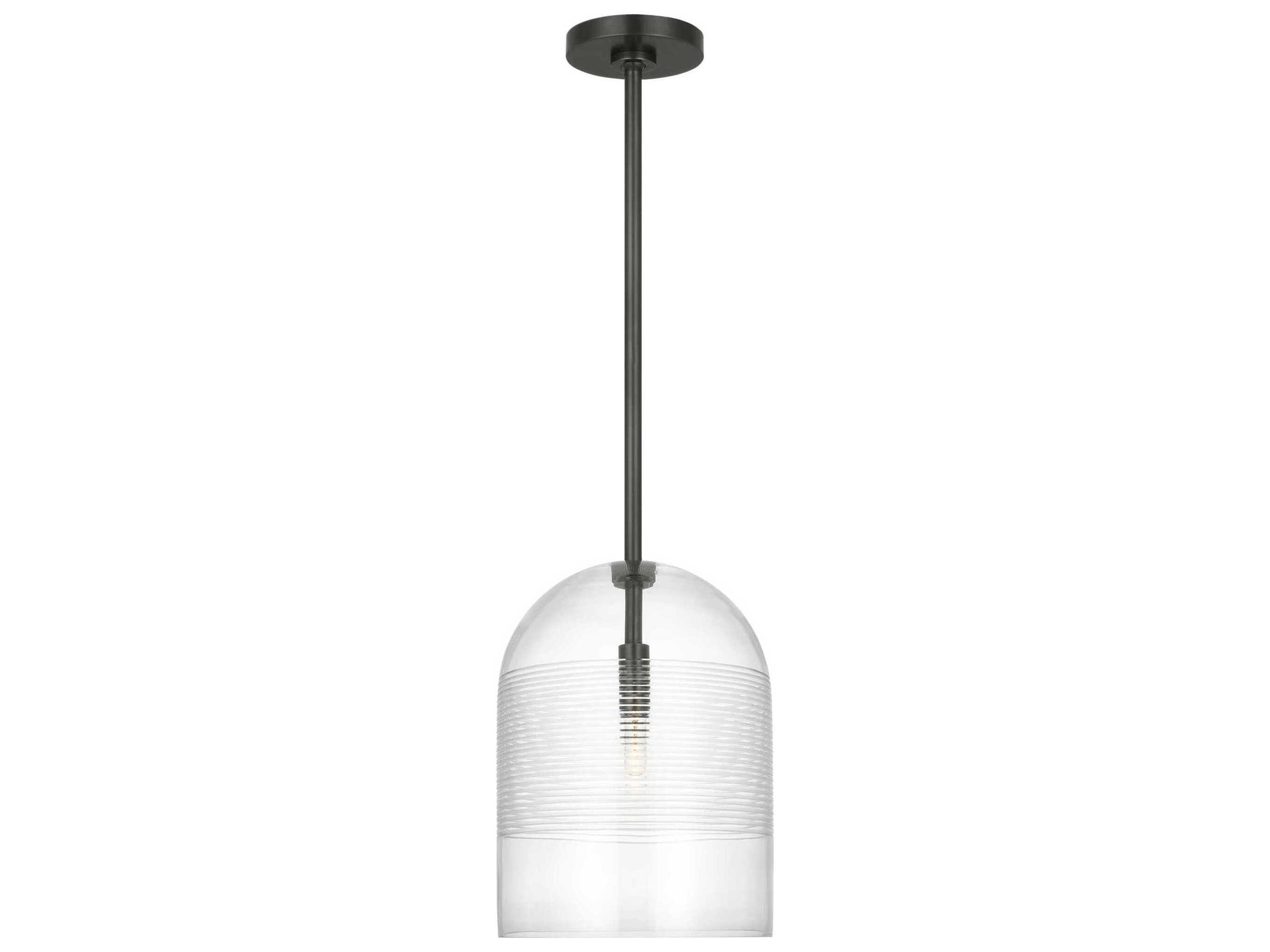 Visual Comfort Modern Leano 1-Light Bronze Mini Pendant
