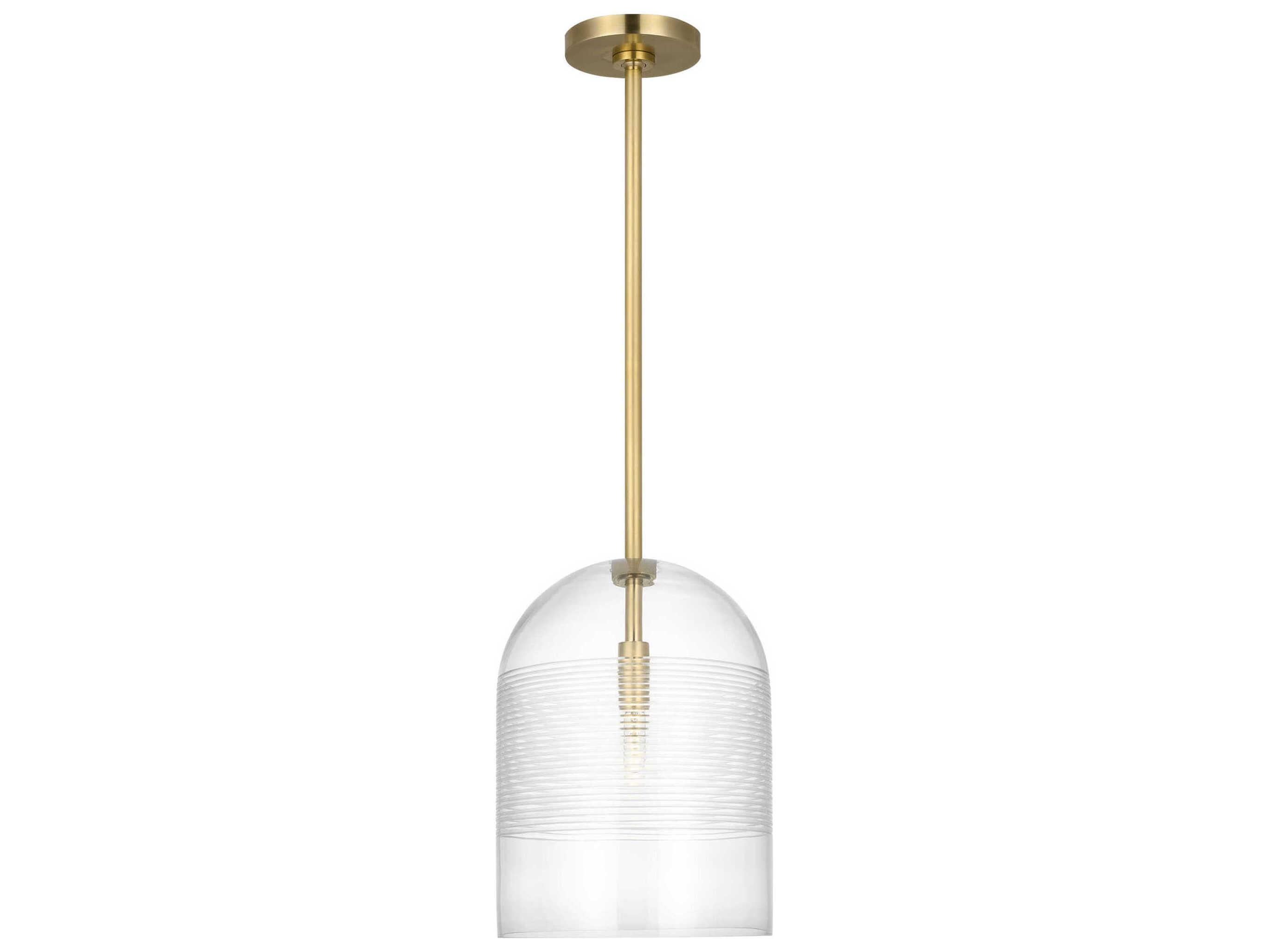 Visual Comfort Modern Leano 1-Light Brass Mini Pendant