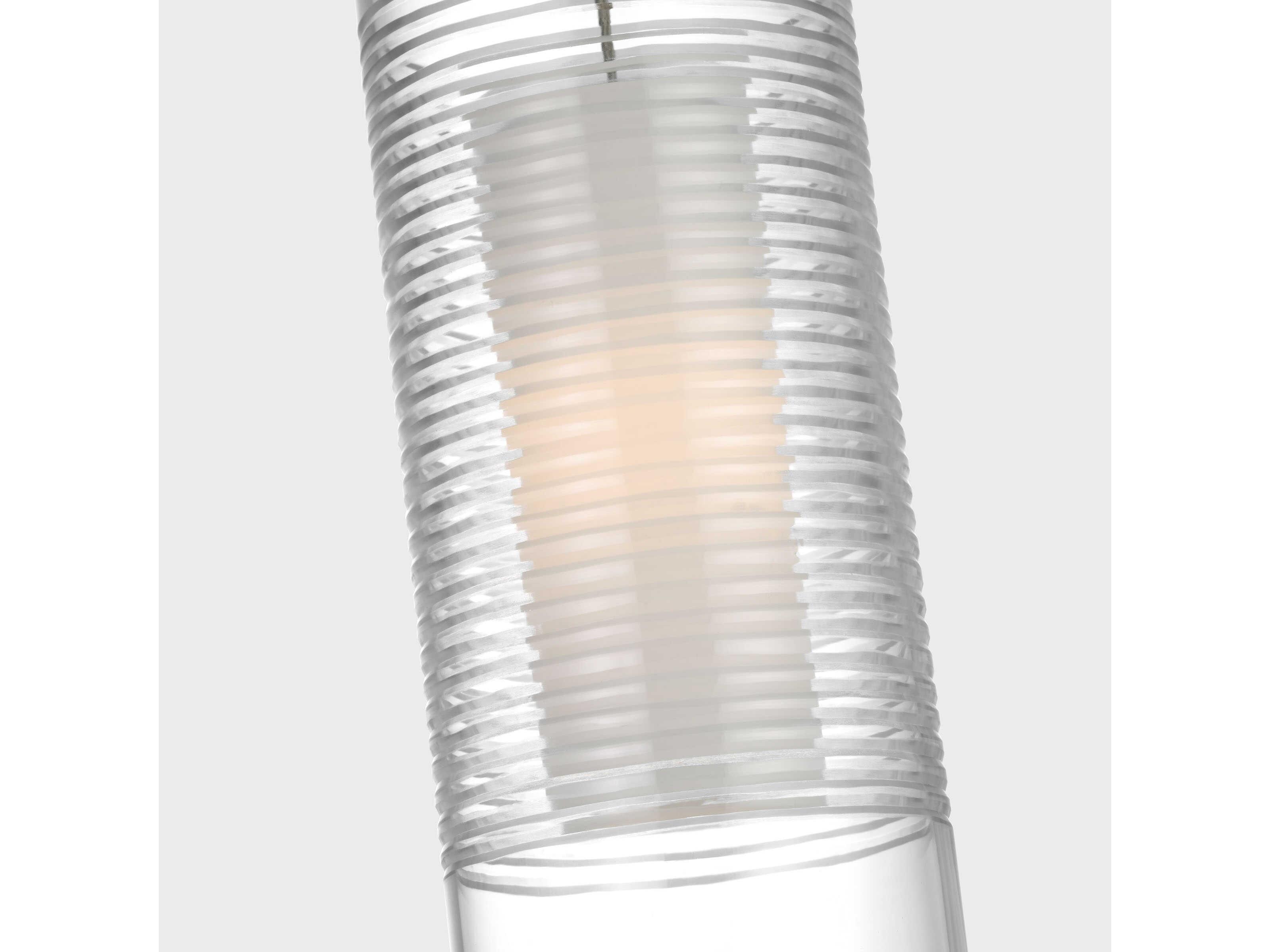 Visual Comfort Modern Leano 1-Light Brass Cylinder Mini Pendant