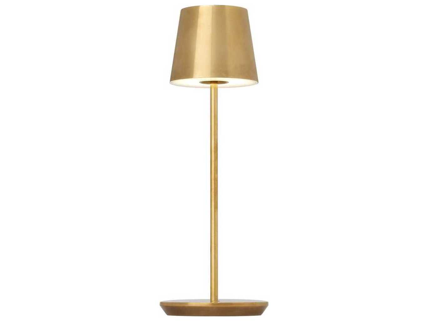 Visual Comfort Modern Nevis Natural Brass Table Lamp