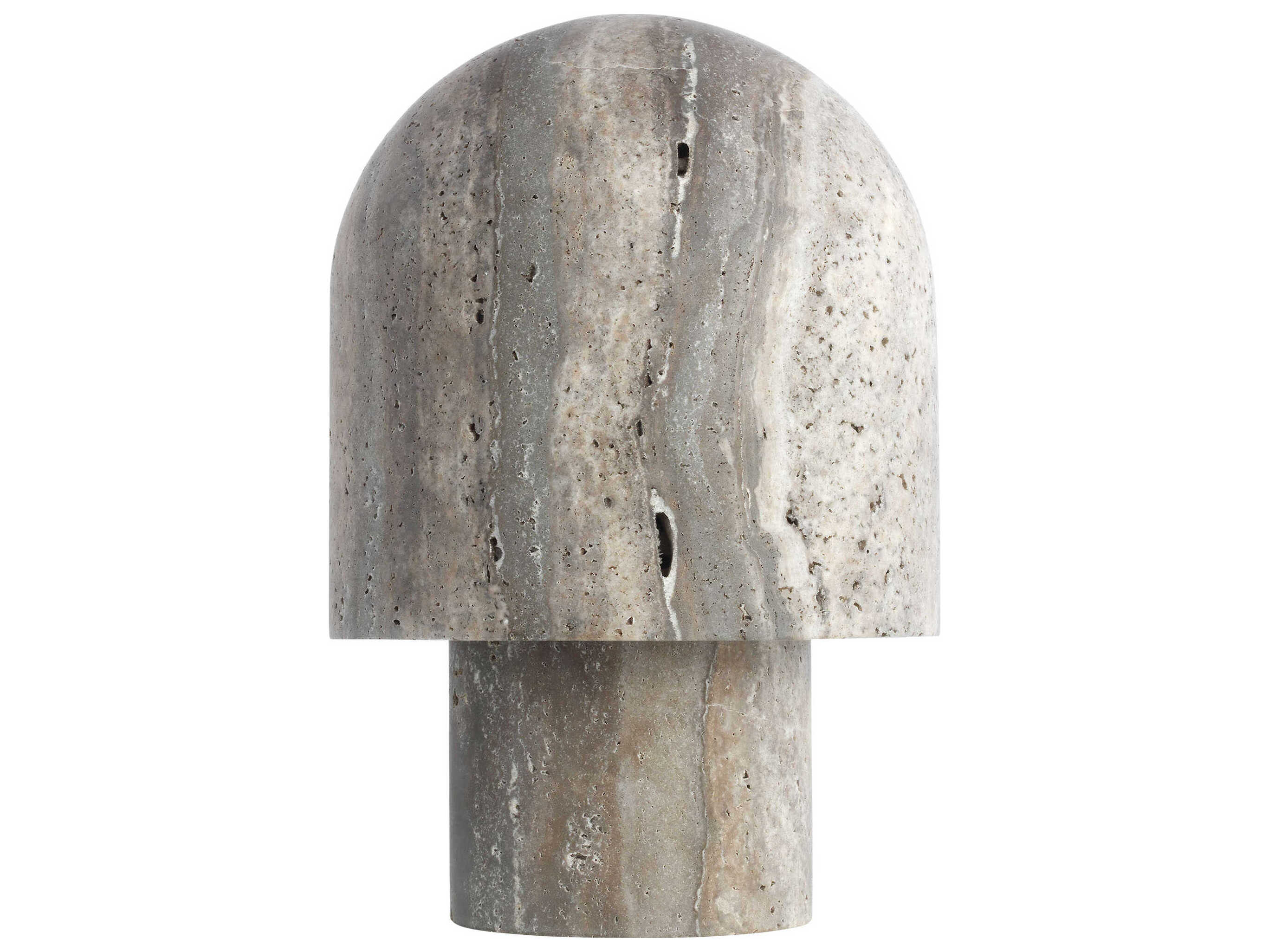 Visual Comfort Modern Kennett Dark Travertine Gray Table Lamp